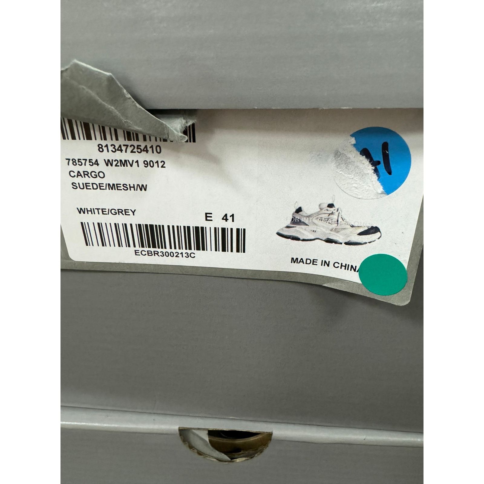 Balenciaga o1rshd1 Suede Mesh Cargo Sneakers in White/Grey Size US 8 / EU 41 - 20 Thumbnail