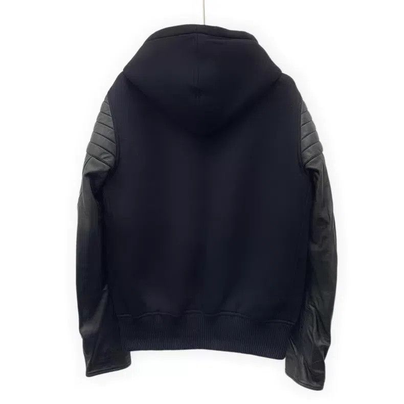 Givenchy Givenchy Black Lamb Leather Patch Hooded Drawstring Zip Fr Size US M / EU 48-50 / 2 - 2 Thumbnail