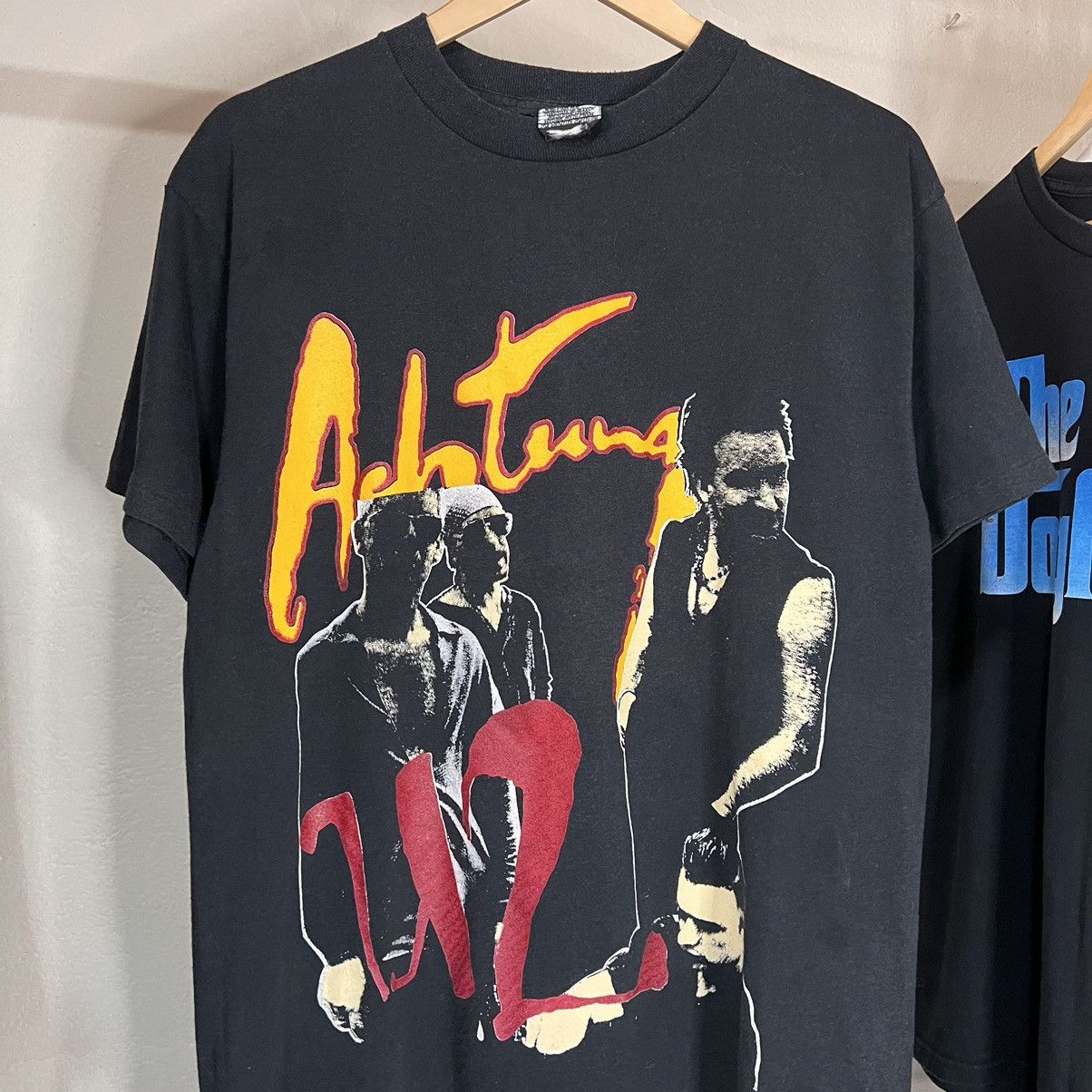 image of Band Tees x Vintage U2 Achtung Baby Zoo Tour Parking Lot Vintage Tee in Black, Men's (Size Large)