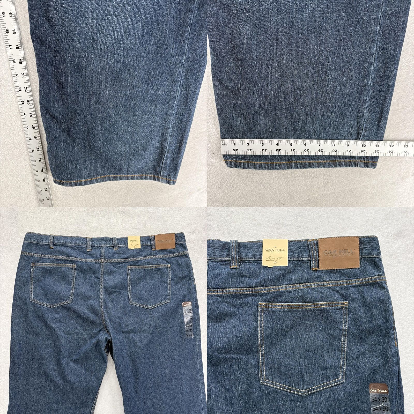 Vintage Oak Hill Heritage Collection Jeans Mens 54x30 Blue Medium Wash Classic Fit Denim Straight Pocket Zip Mens jeans blue 54 30 Size US 38 / EU 54 - 8 Thumbnail