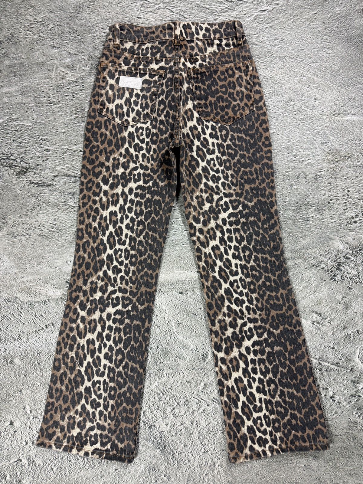 GANNI jeans bootcut Leopard Betzy Cropped