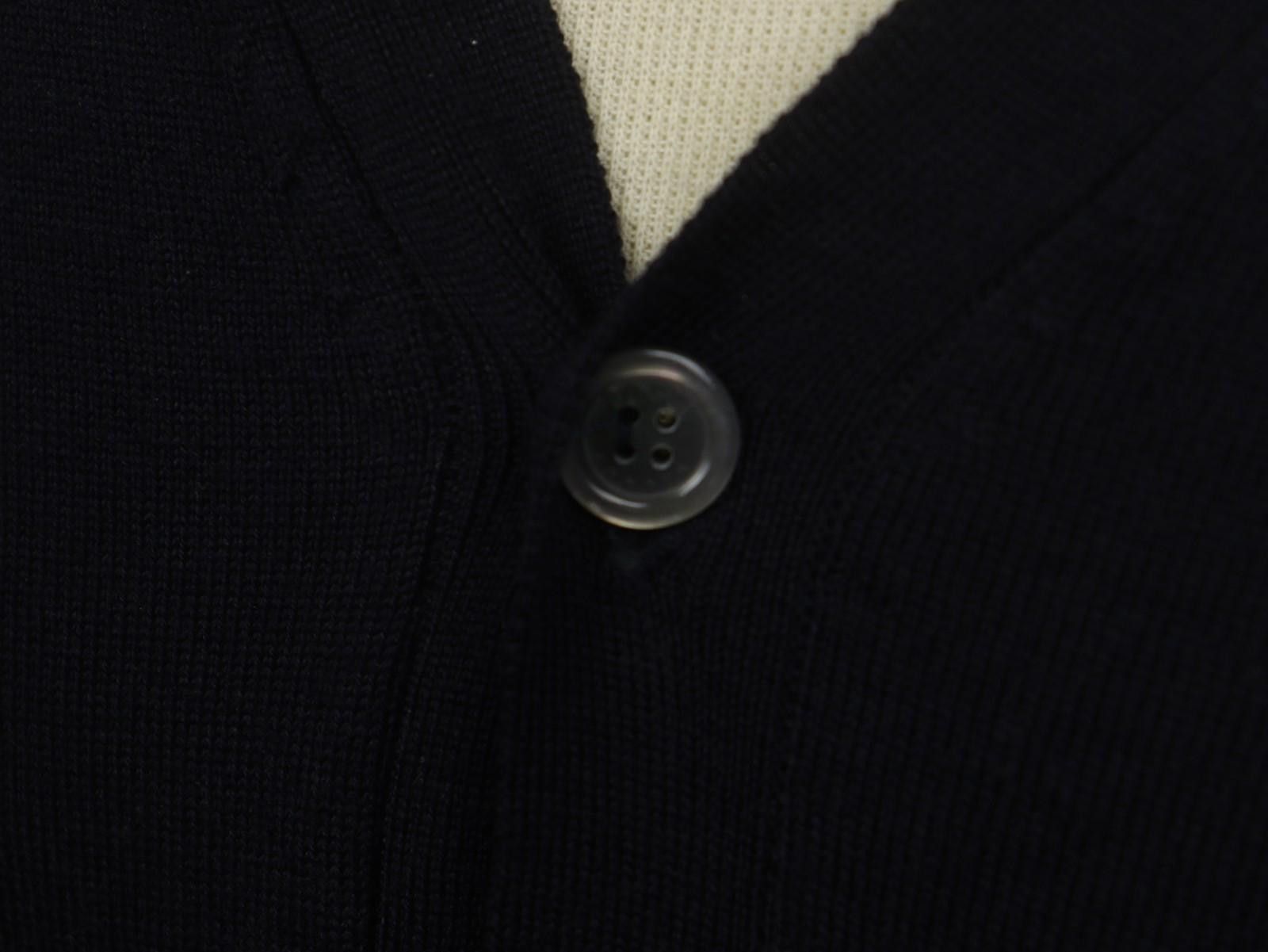 Designer Boggi Milano Navy 100% Wool V-Neck Cardigan Size XL Size XL / US 12-14 / IT 48-50 - 5 Thumbnail