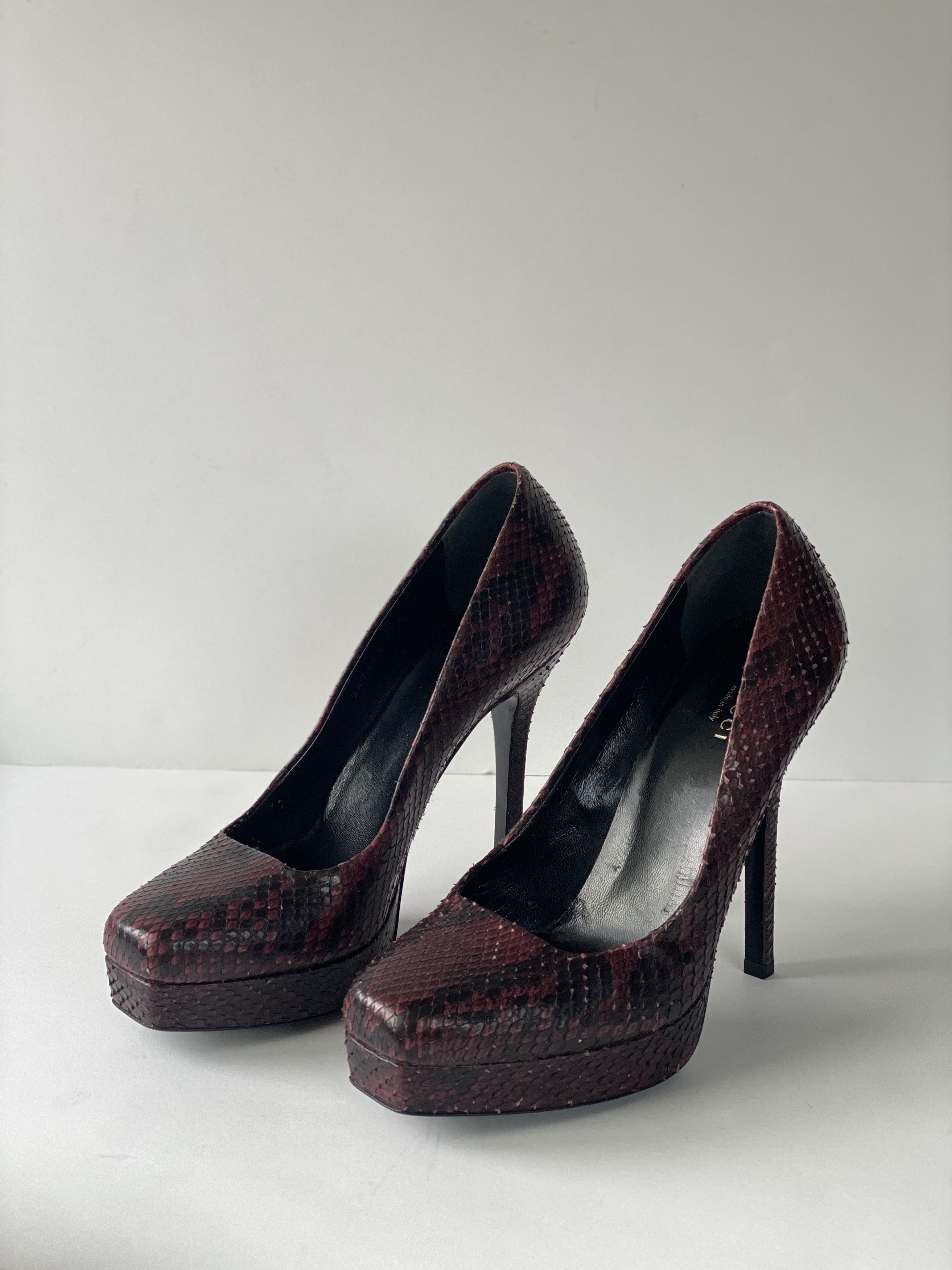 Gucci Gucci Snake Print Leather Pumps Size US 7.5 / IT 37.5 - 5 Thumbnail
