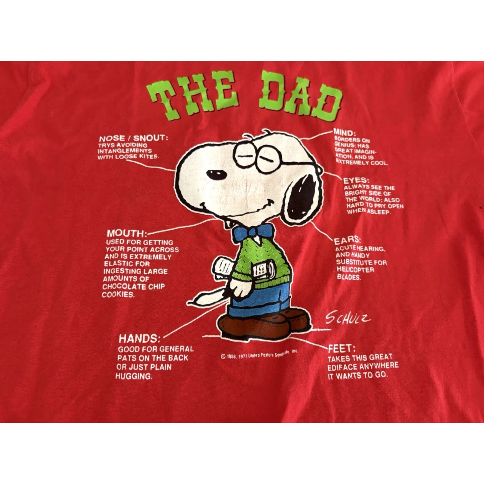 Peanuts VINTAGE Peanuts Snoopy Dad Shirt Red United Feature Syndicate Schulz Shirt Mens L Short Sleeve Crew Neck Size US L / EU 52-54 / 3 - 4 Thumbnail
