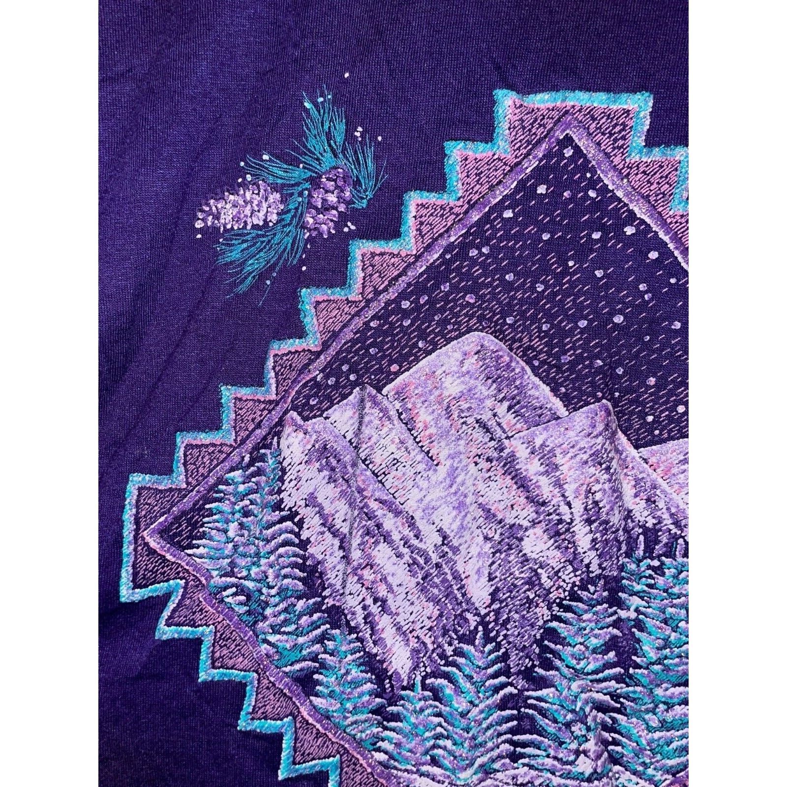 Jerzees Vintage Taos Shirt Mountains Purple Graphic Tee VTG 90s M Size US M / EU 48-50 / 2 - 5 Thumbnail