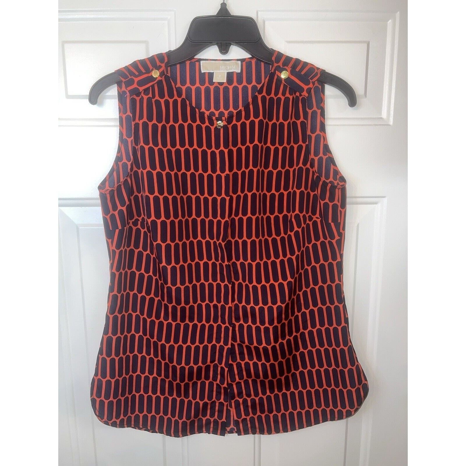 Michael Kors Michael Kors Sleeveless Blouse Women's Size 2 Blue Orange Size XS / US 0-2 / IT 36-38 - 1 Thumbnail