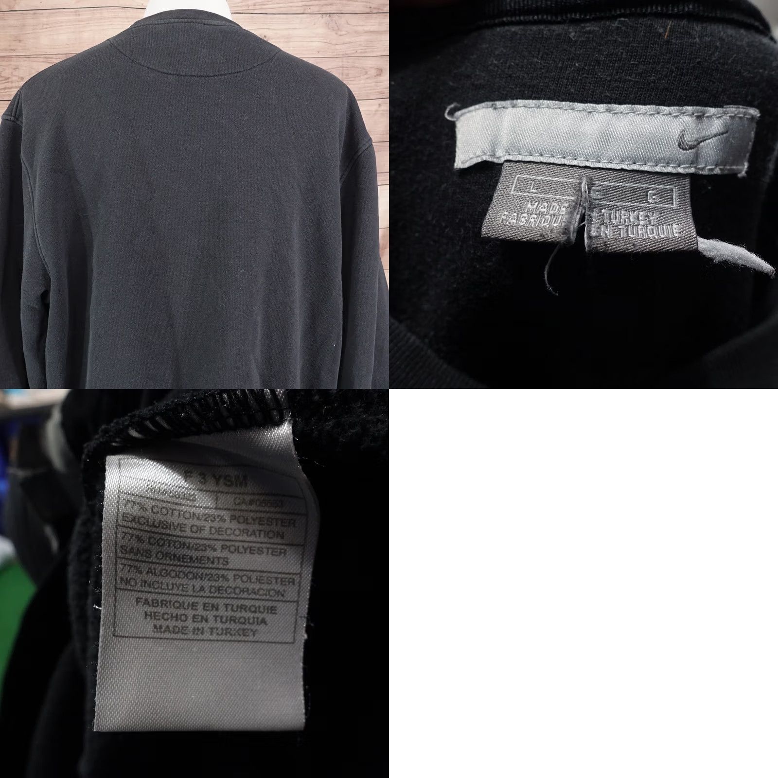 Nike VINTAGE NIKE SILVER BAR TAG 00s Y2K FADE BLACK CREW NECK SWEATSHIRT SZ L Size US L / EU 52-54 / 3 - 8 Thumbnail