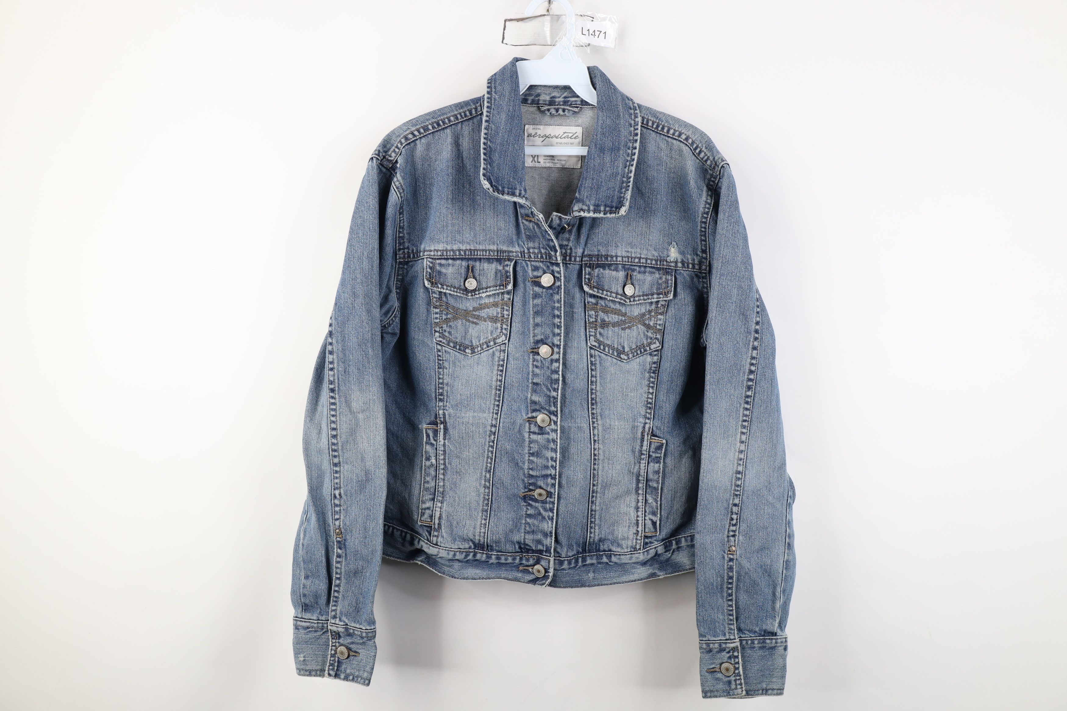 Aeropostale Vintage 90s Y2K Aeropostale Denim Jean Trucker Jacket Size XL / US 12-14 / IT 48-50 - 1 Thumbnail