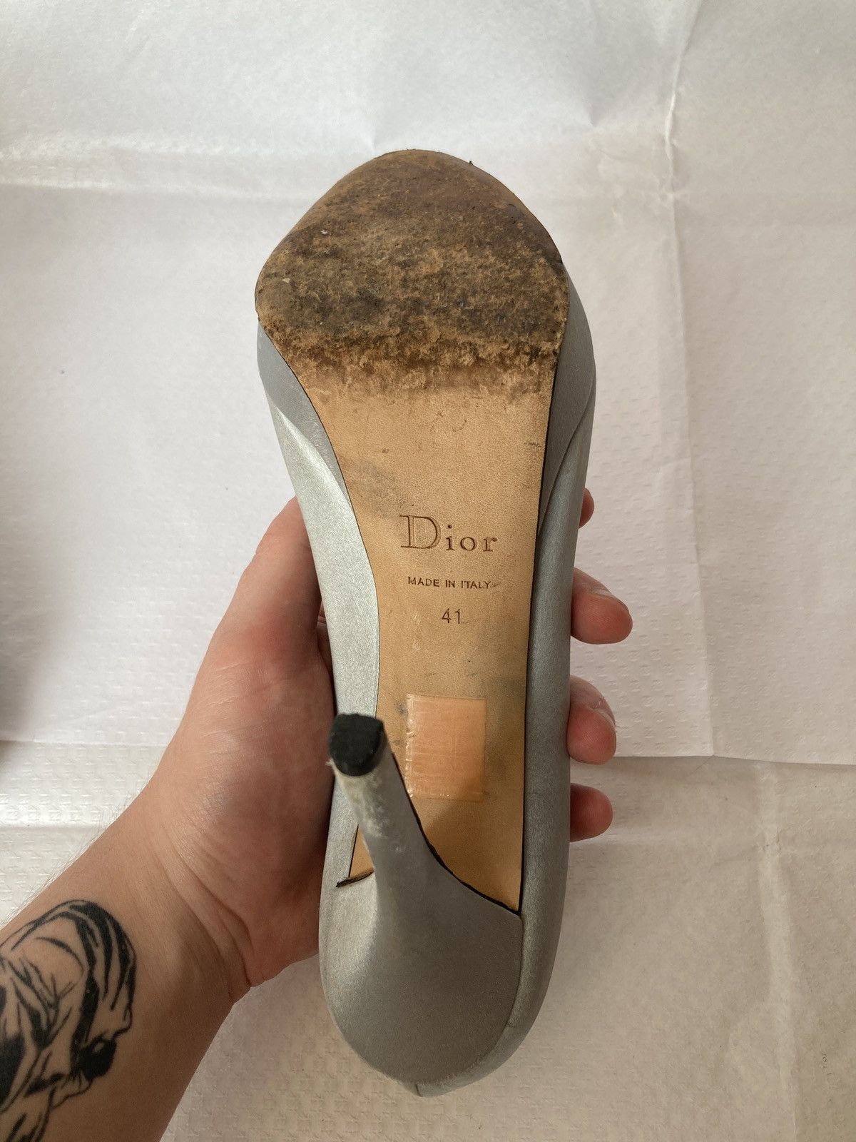 Dior Christian Dior Silver Satine Heels Vintage Archive Rare Size US 9.5 / IT 39.5 - 14 Thumbnail