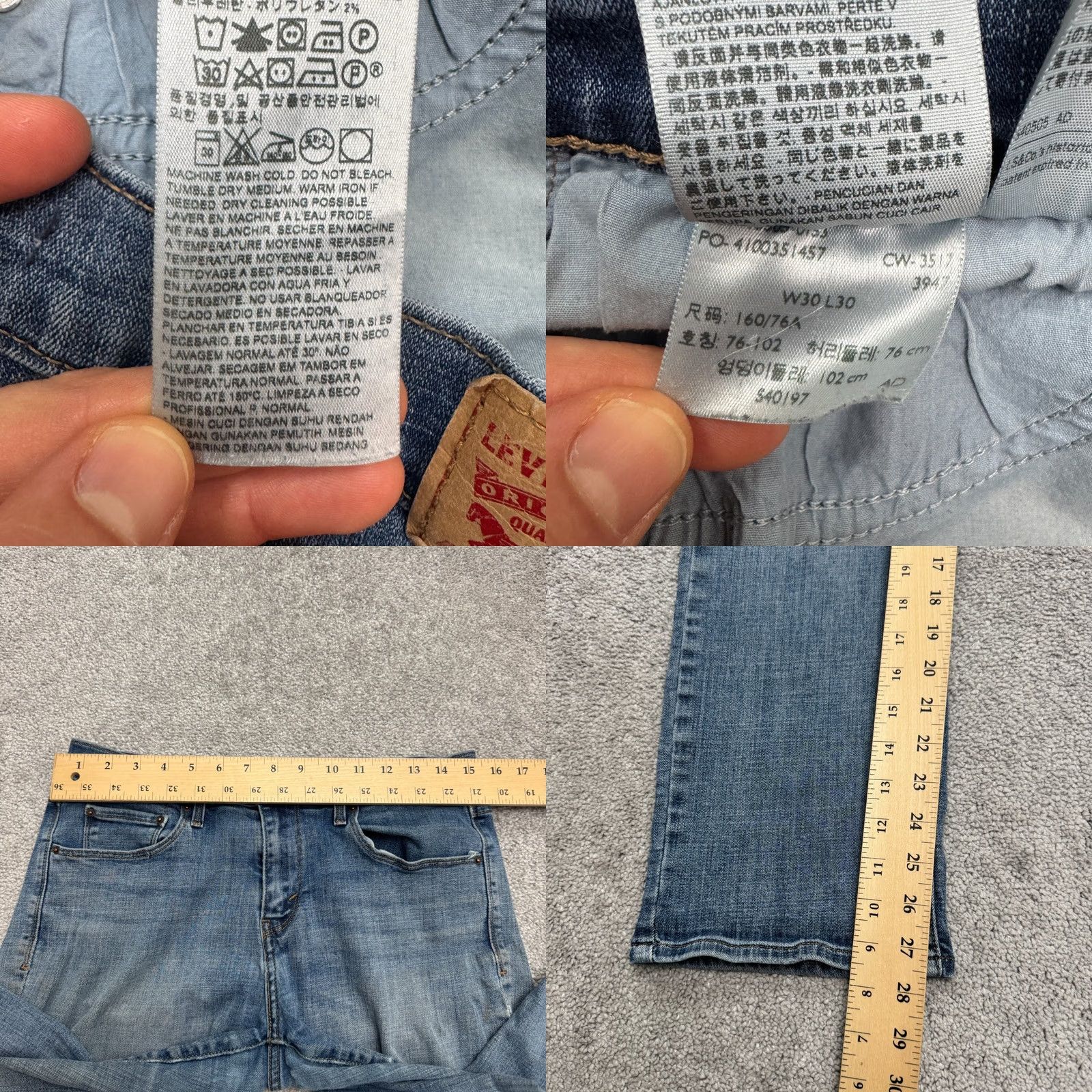 Levi's Levi's 505 Jeans Mens 38x27 Denim Straight Blue Medium Wash Cotton 5-Pocket Regular Size US 38 / EU 54 - 9 Thumbnail