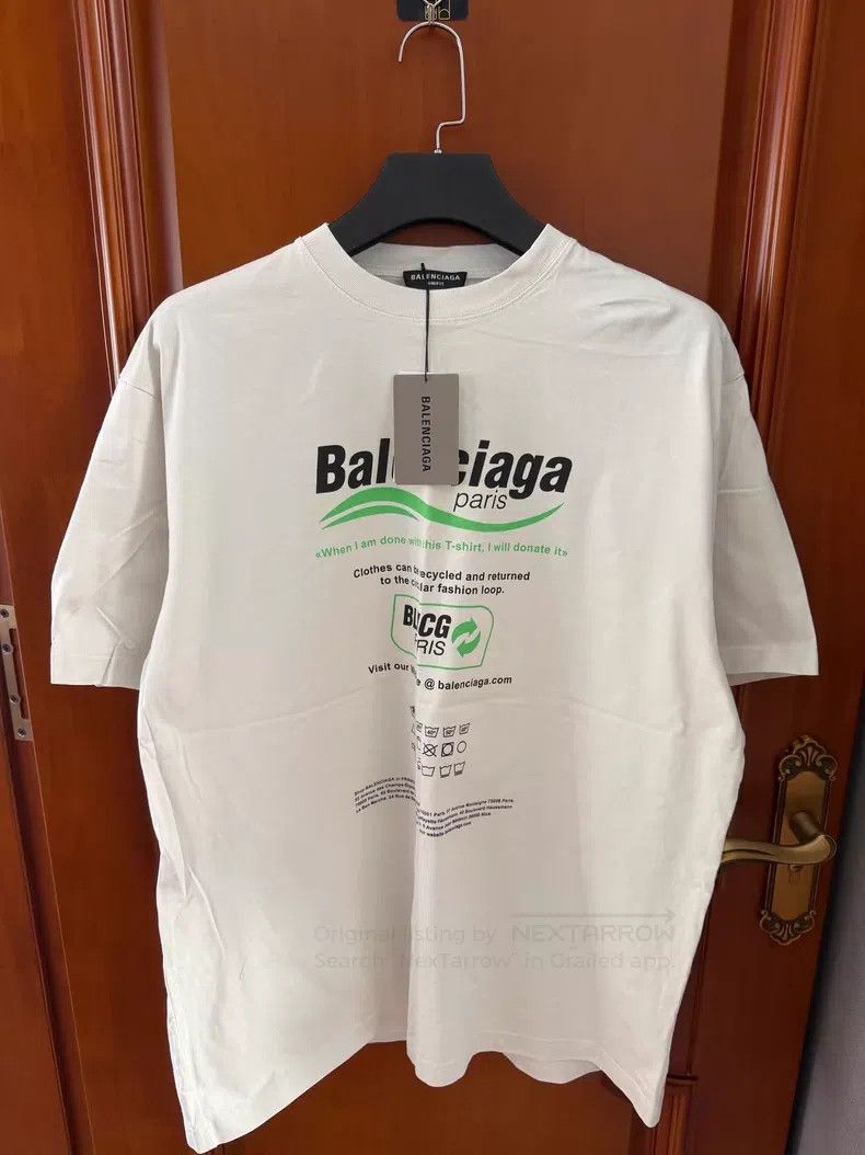 Balenciaga Balenciaga White environmental logo short-sleeved T-shirt Size US XS / EU 42 / 0 - 1 Thumbnail