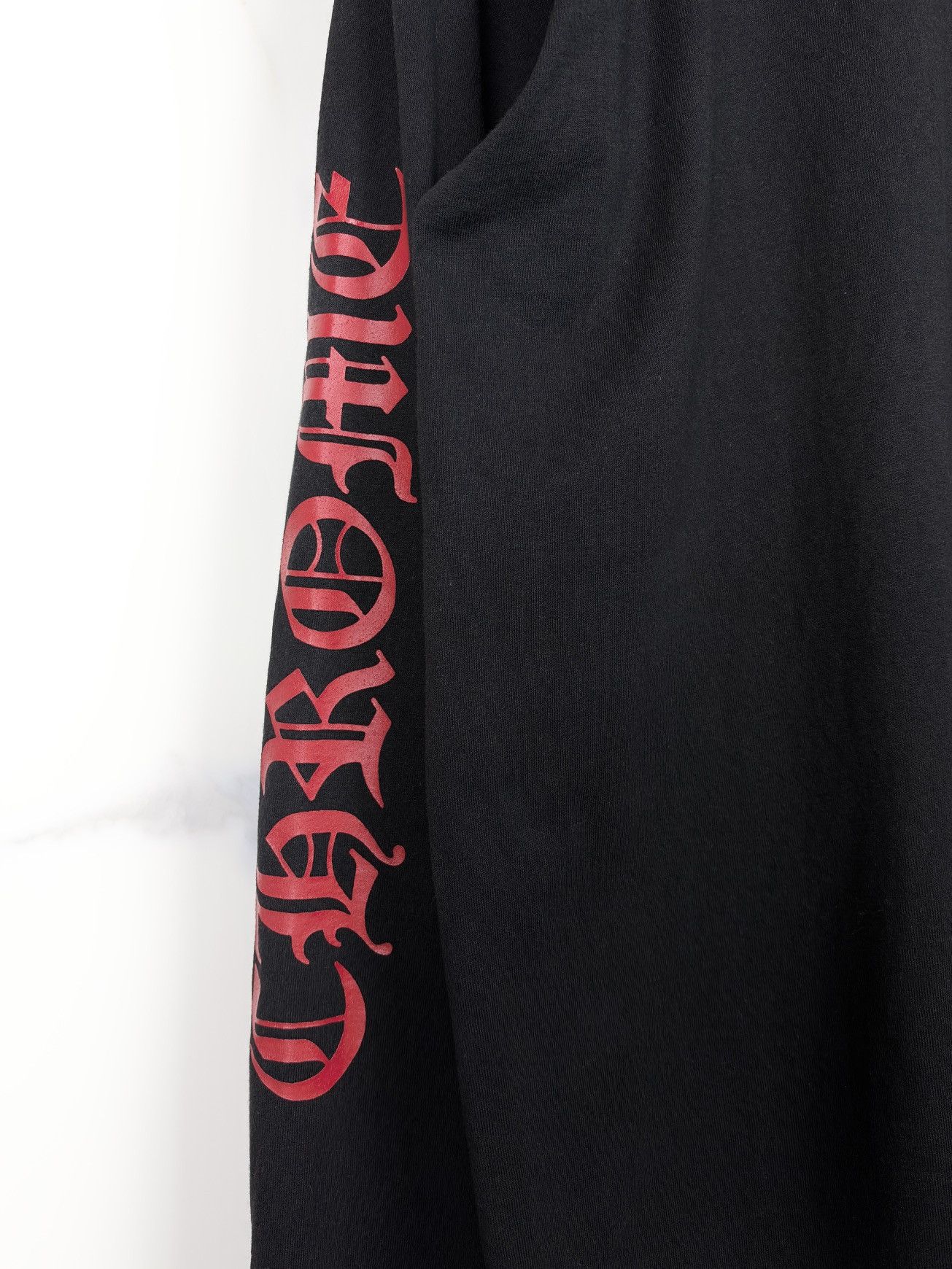 Chrome Hearts Chrome Hearts Vintage Red Spellout Sleeve Longsleeve Tshirt Size US XL / EU 56 / 4 - 5 Thumbnail