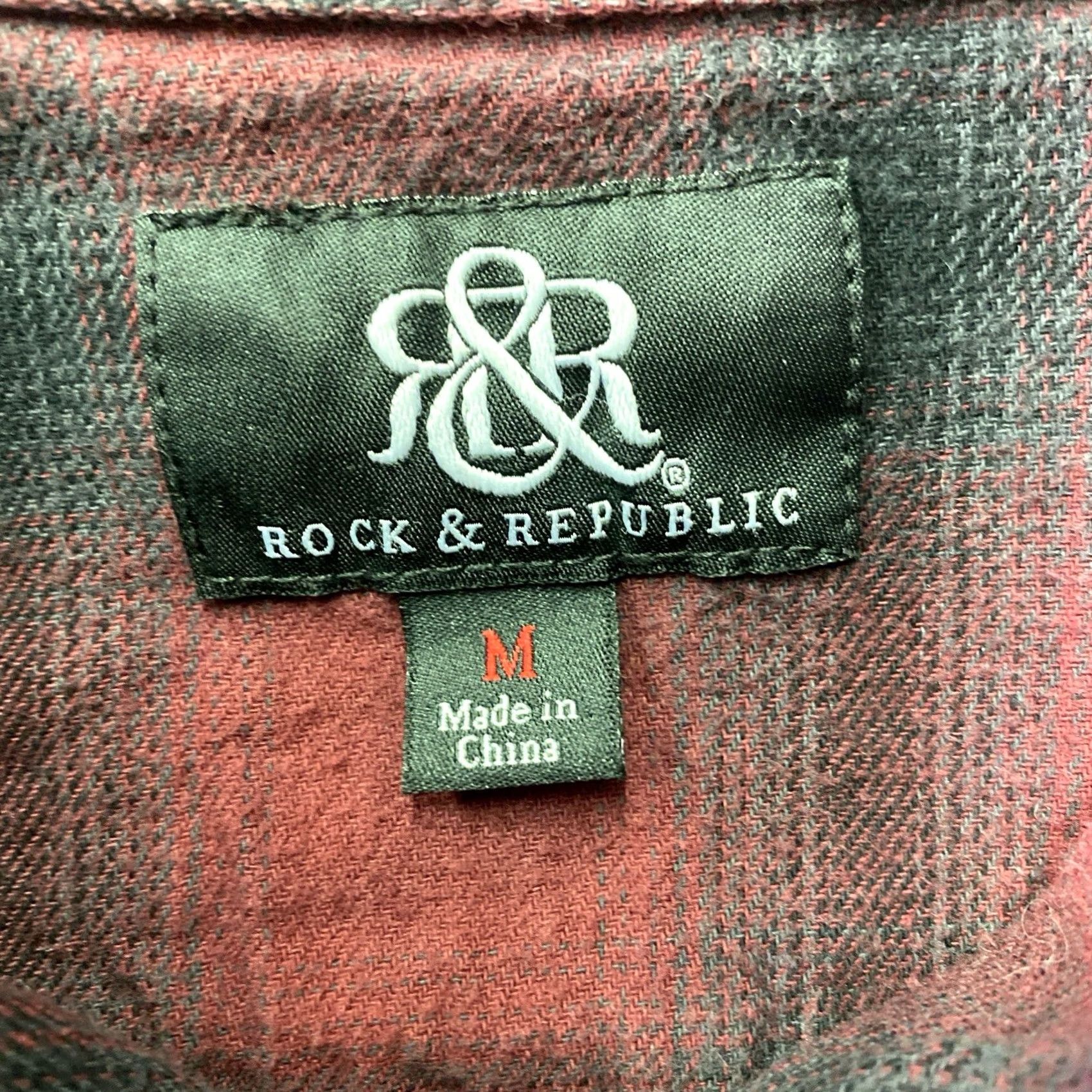 Vintage Rock & Republic Flannel Shirt Men’s M Red long sleeve button-up plaid casual workwear Size US M / EU 48-50 / 2 - 4 Thumbnail