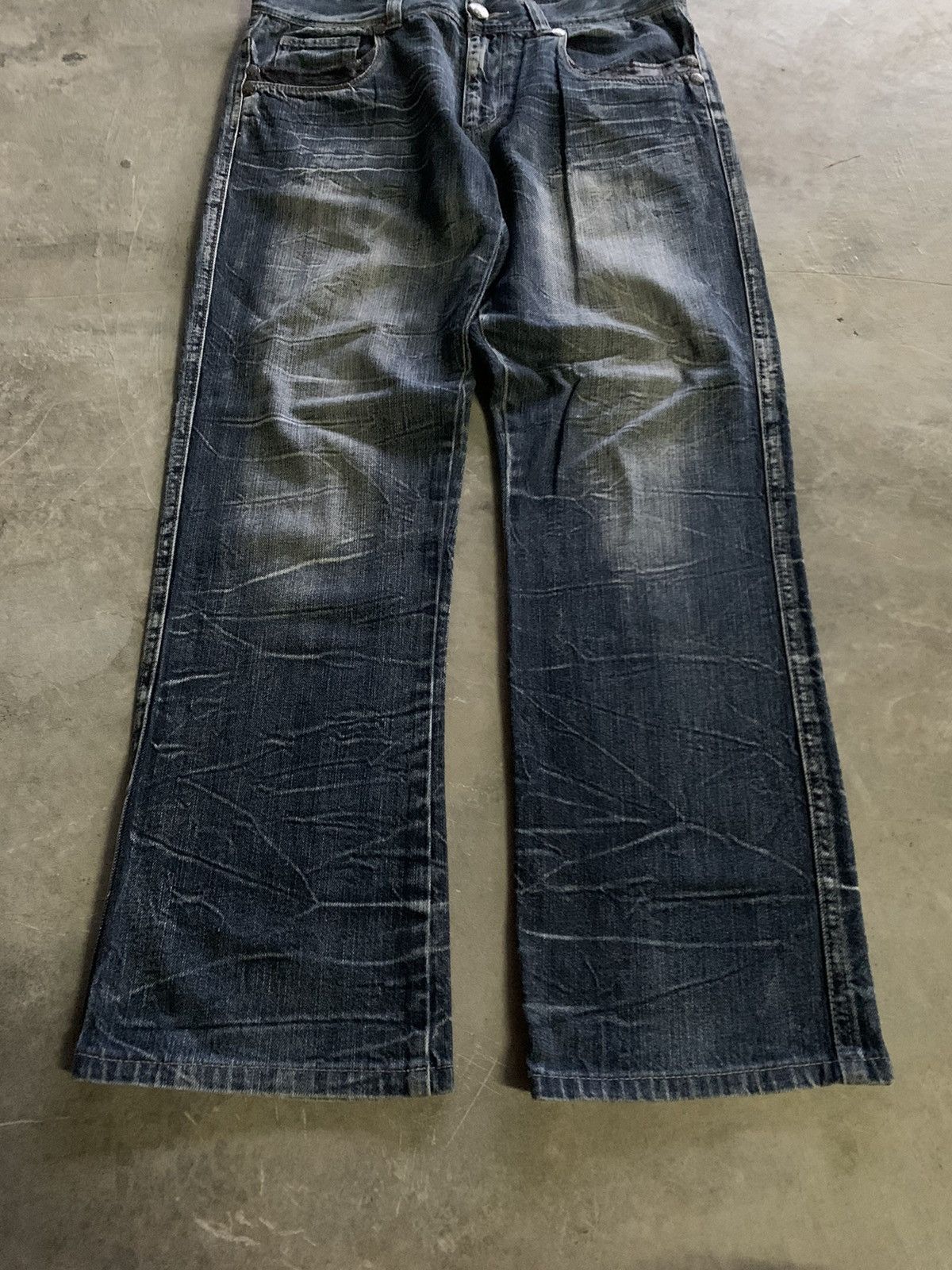 If Six Was Nine ROOT THREE STYLE honeycomb whiskered wash jeans punk goth Size US 33 - 13 Thumbnail