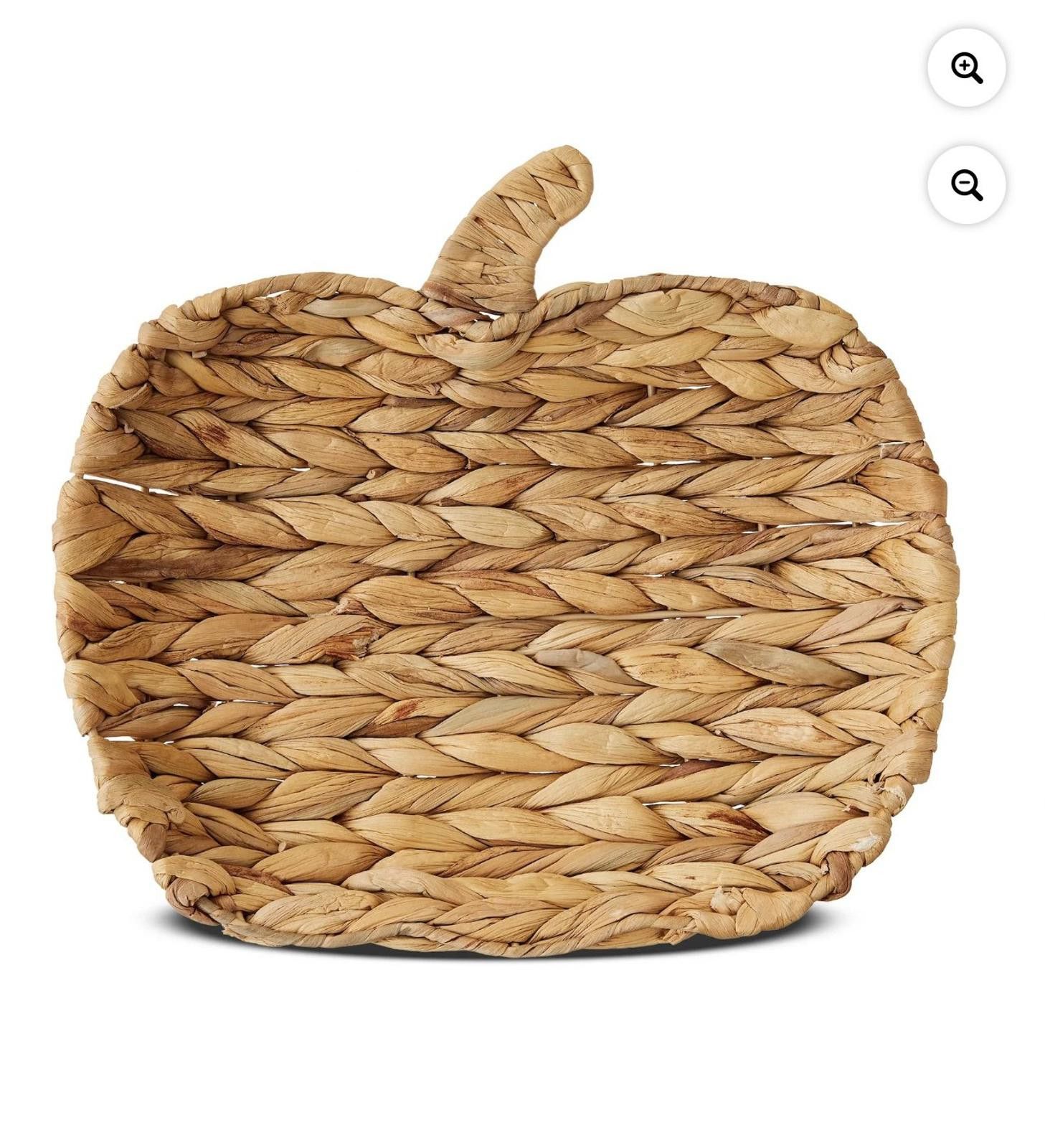 Designer Wicker Rattan Woven Pumpkin Tray by Way To Celebrate Size ONE SIZE - 4 Thumbnail