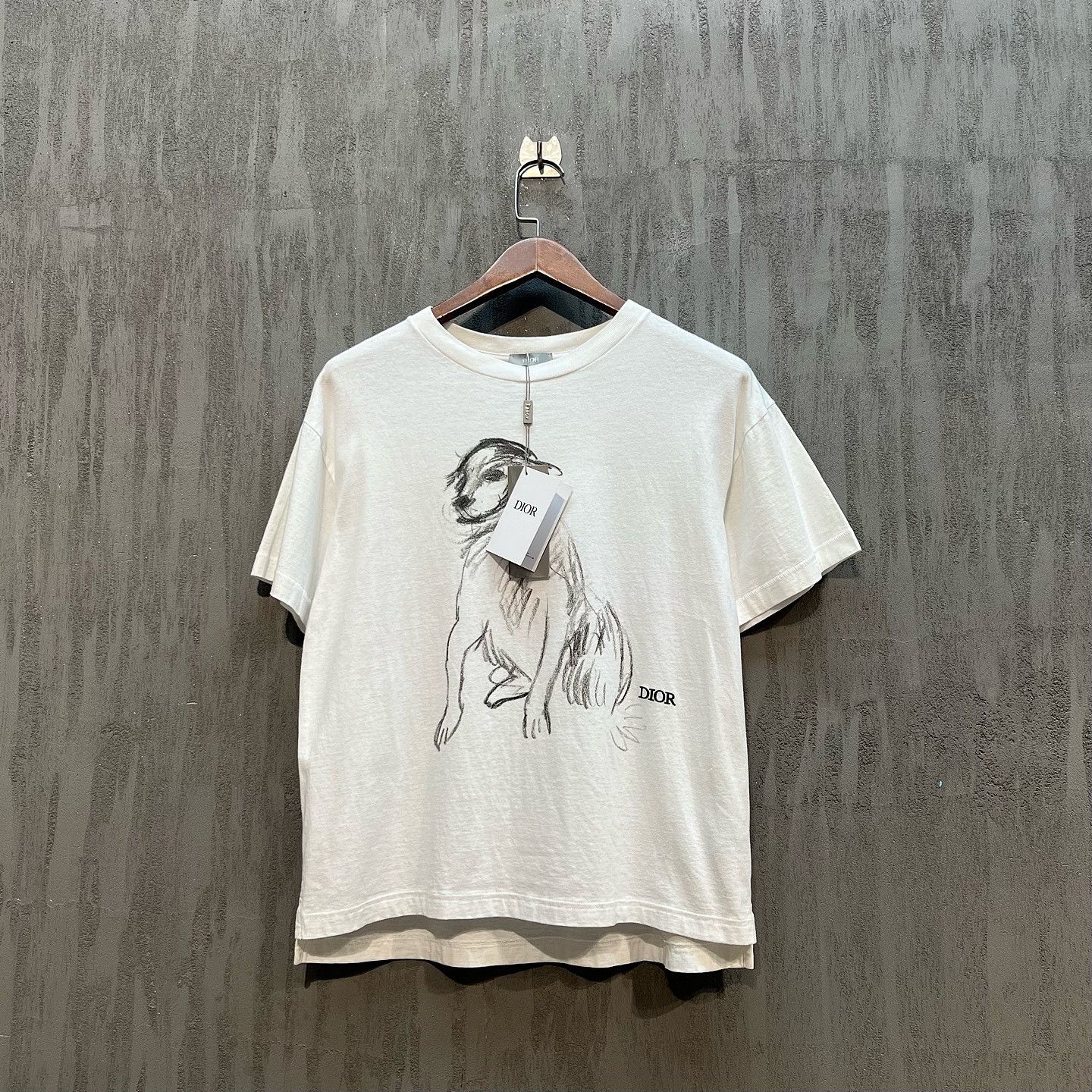 Dior Dior Dog Sketch Print Short Sleeve T-Shirt | Grailed