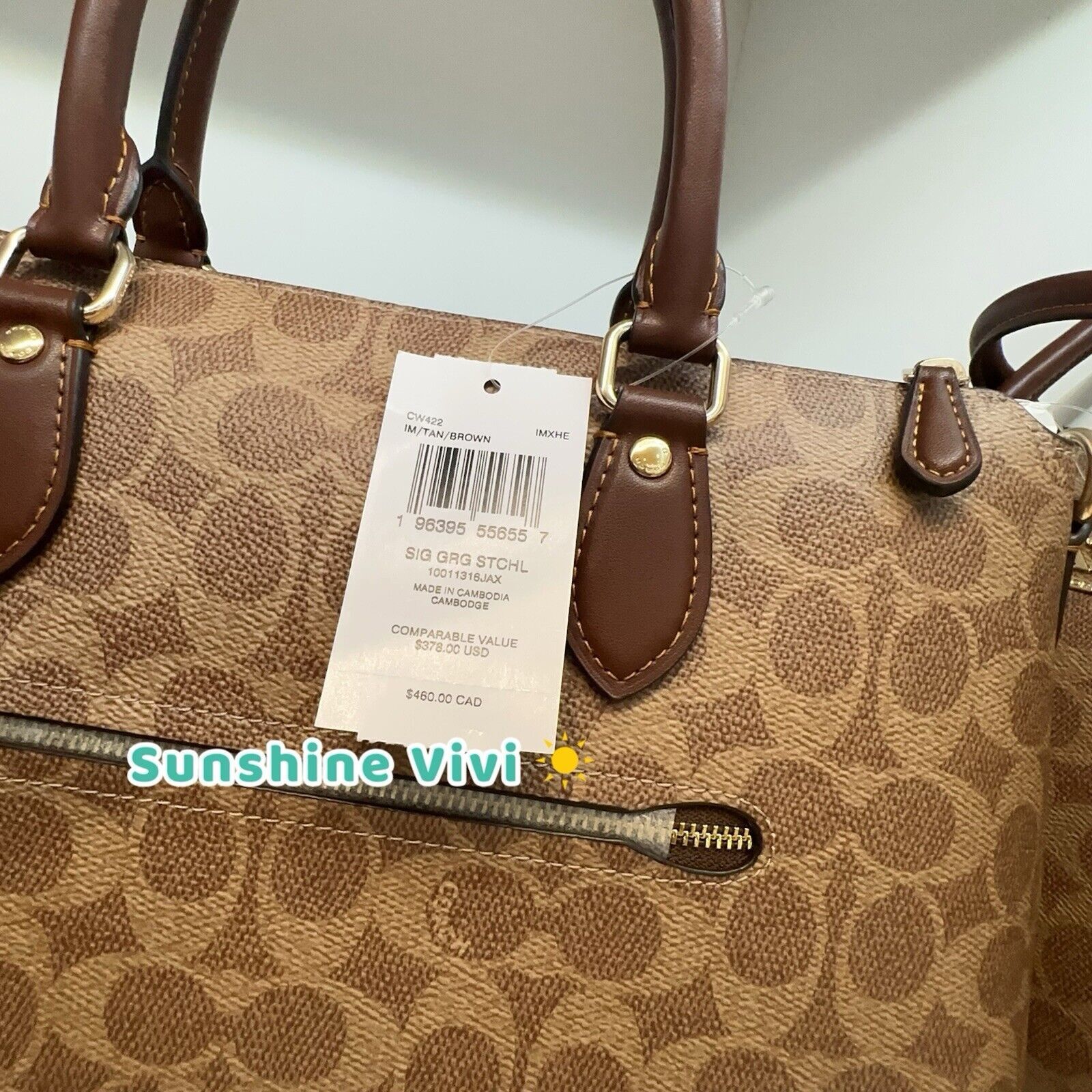 Coach NWT Coach Georgia Satchel Bag In Signature Canvas CW422 Size ONE SIZE - 4 Thumbnail