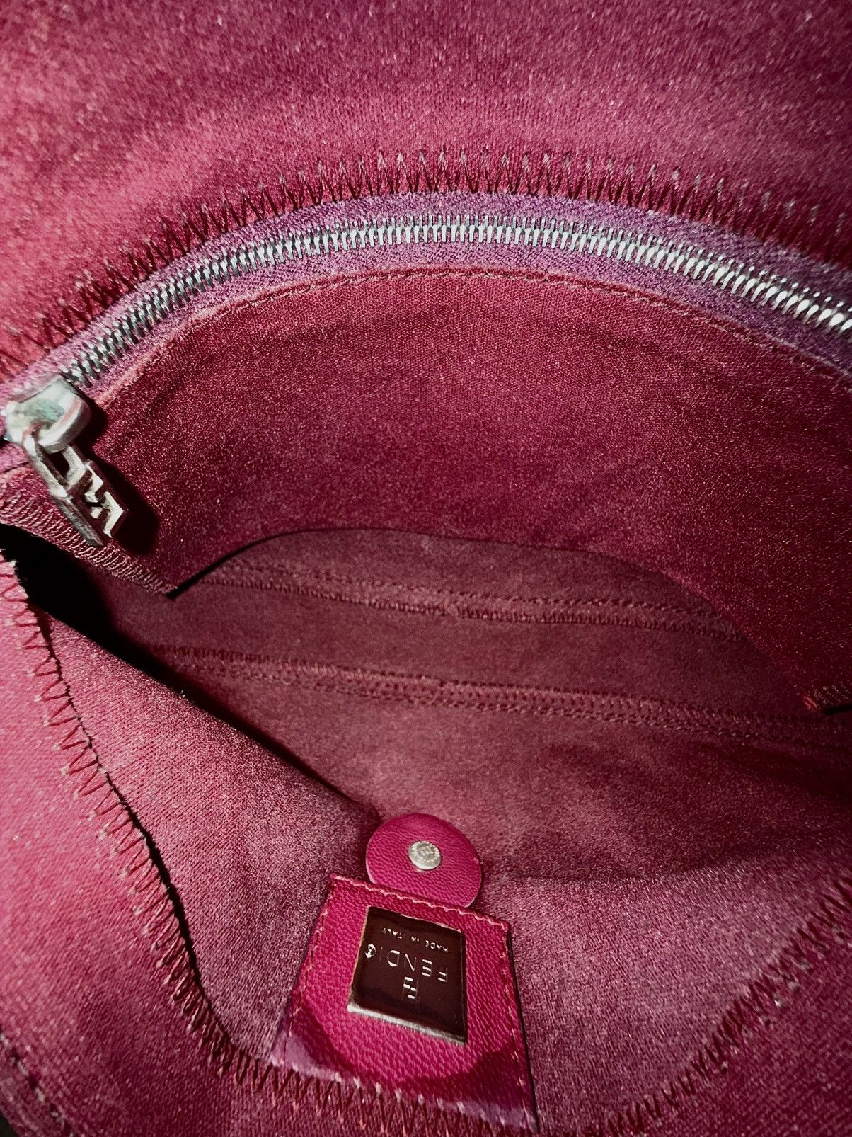 Fendi - 2000’s - Classic Baguette - Raspberry Neoprene Bag