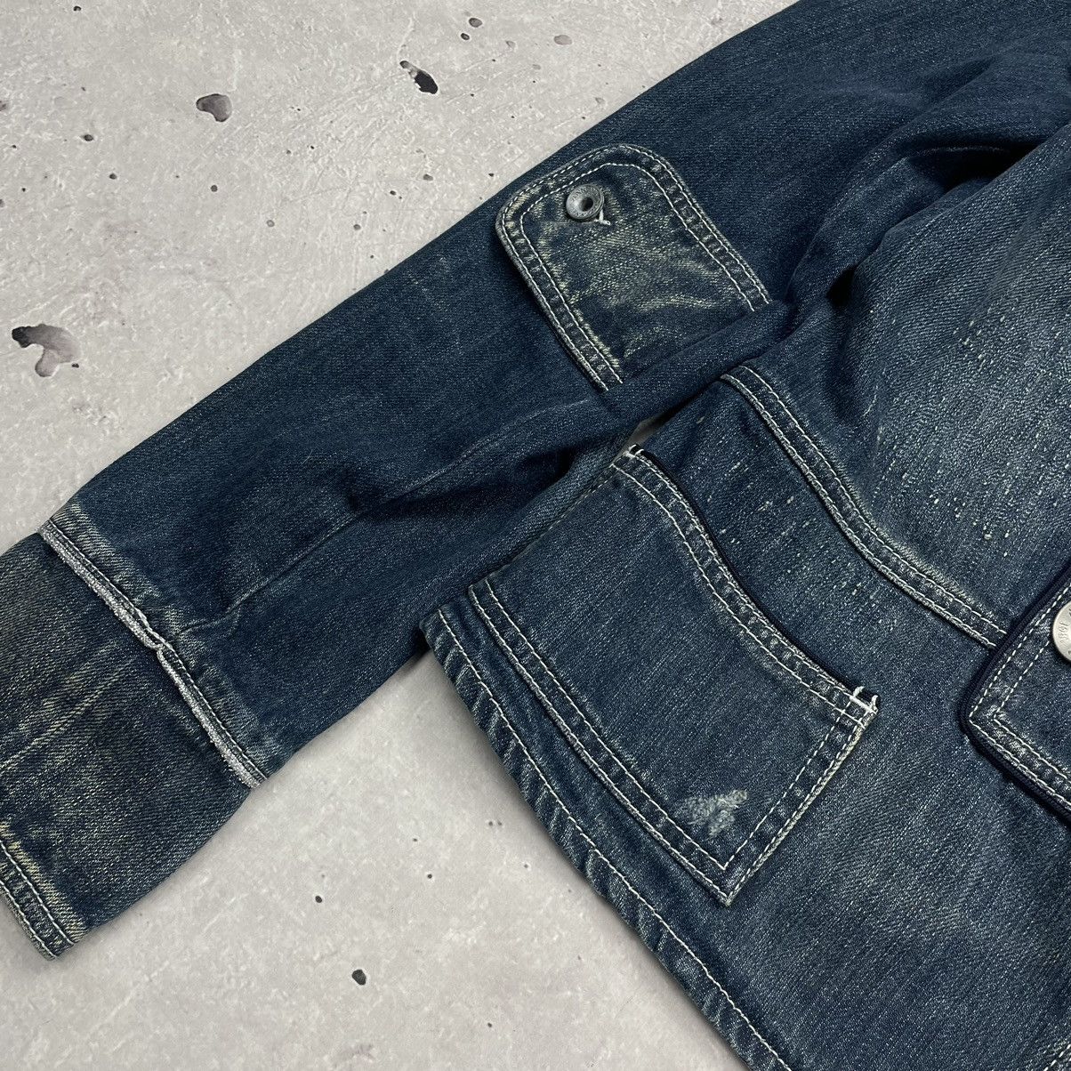 Armani × Vintage Armani Jeans denim jacket with patches indigo 006 style Size L / US 10 / IT 46 - 5 Thumbnail
