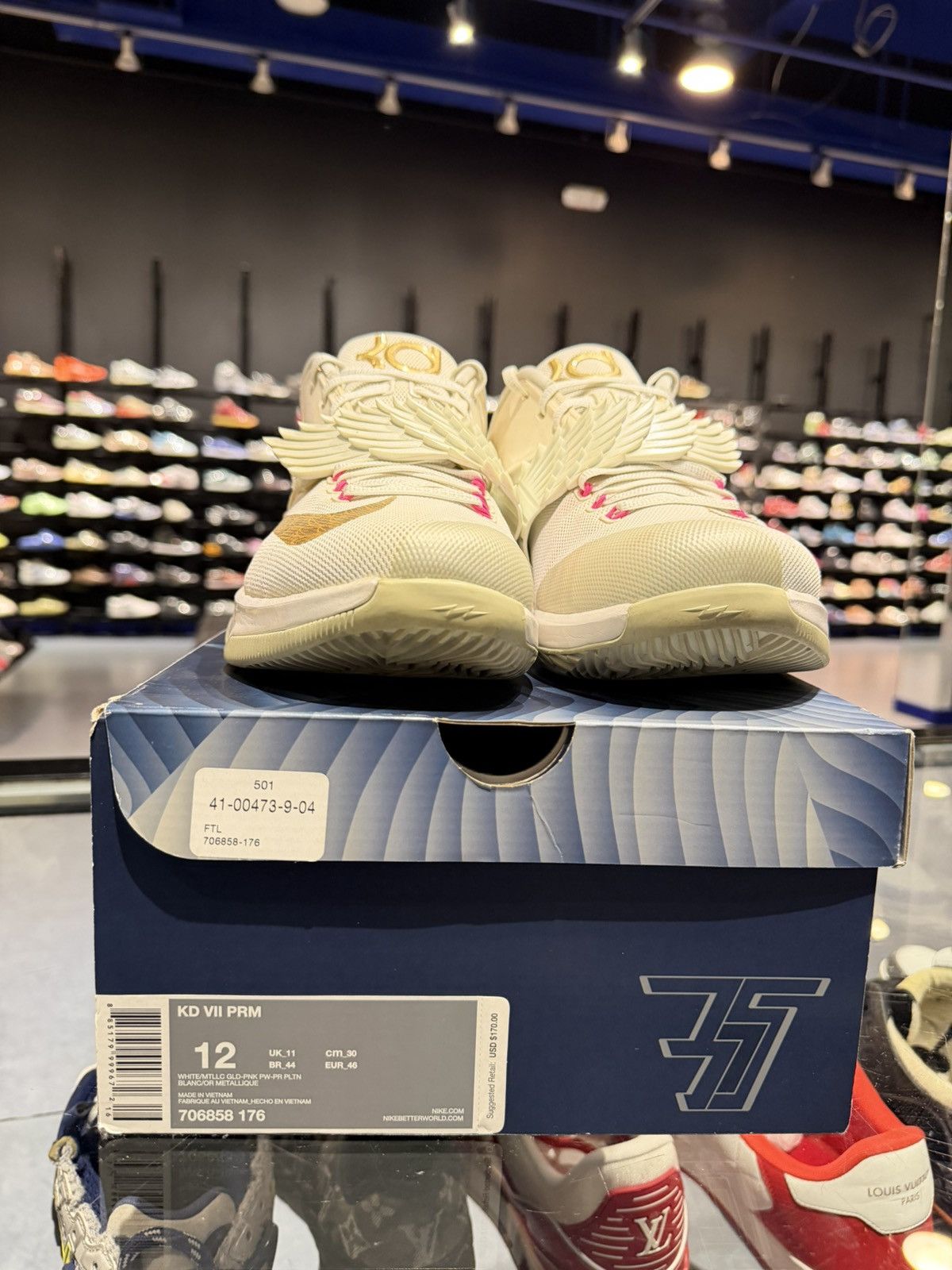 Nike Size 12 - Nike KD 7 Aunt Pearl White Size US 12 / EU 45 - 12 Thumbnail
