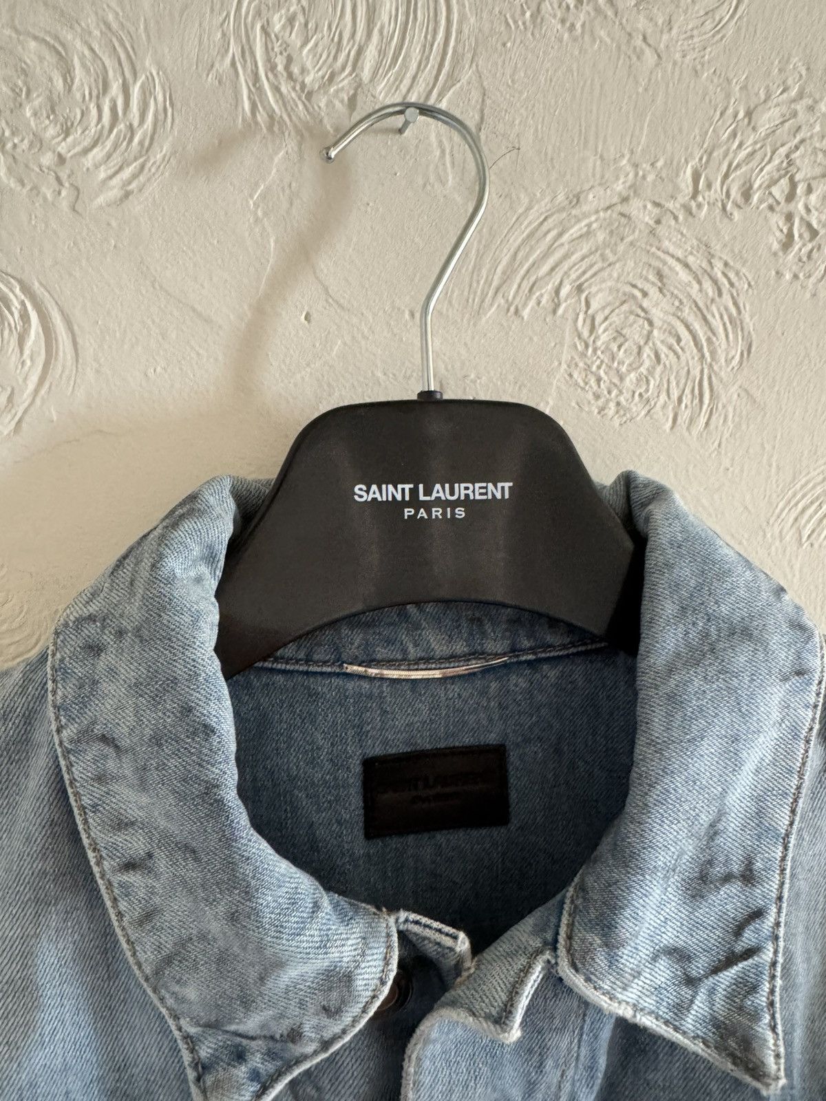 Hedi Slimane × Saint Laurent Paris Saint Laurent Distressed Denim Jacket Size US S / EU 44-46 / 1 - 2 Thumbnail