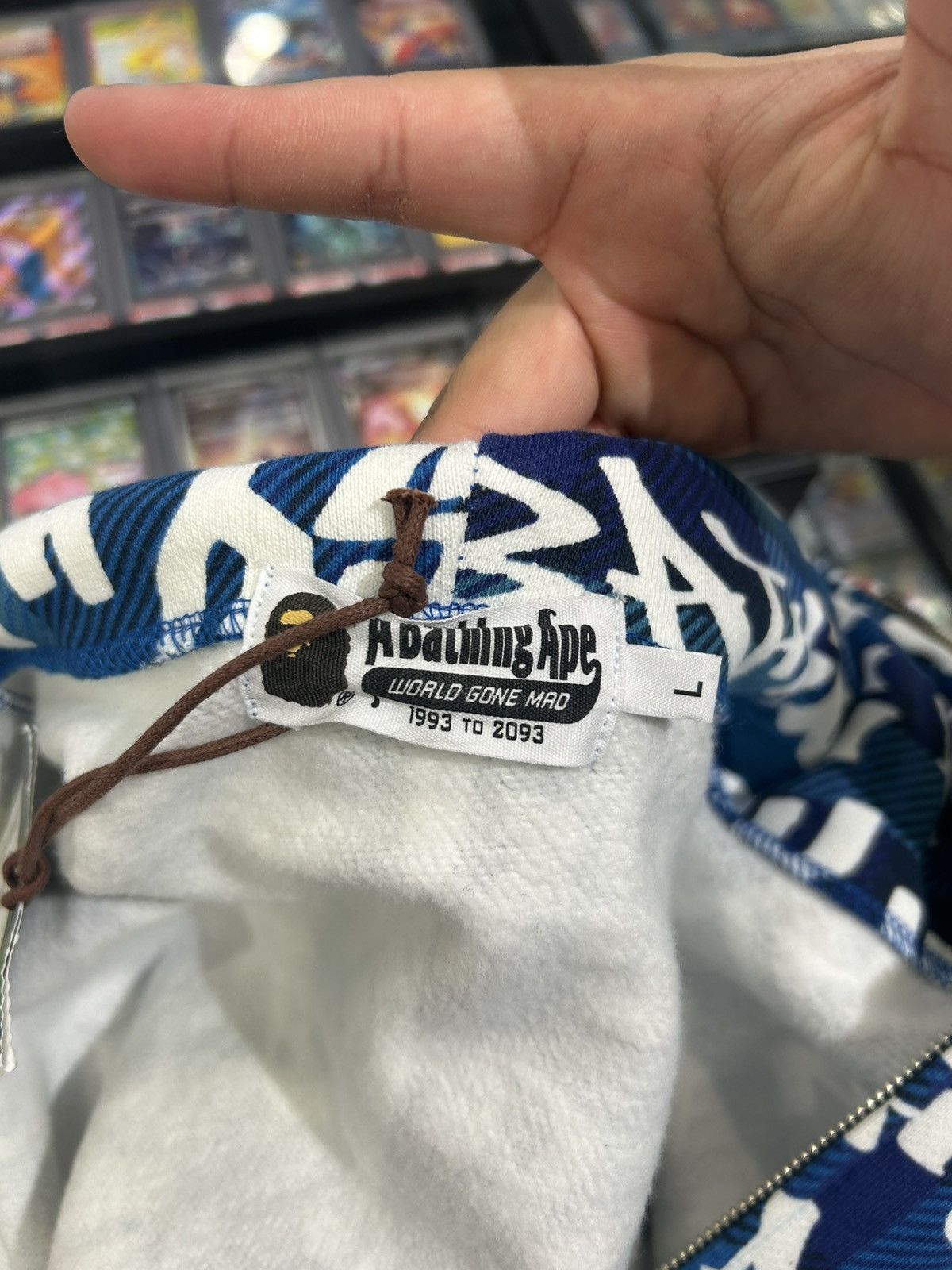 Bape Bape grafiti check shark full zip hoodie blue Size US L / EU 52-54 / 3 - 5 Thumbnail