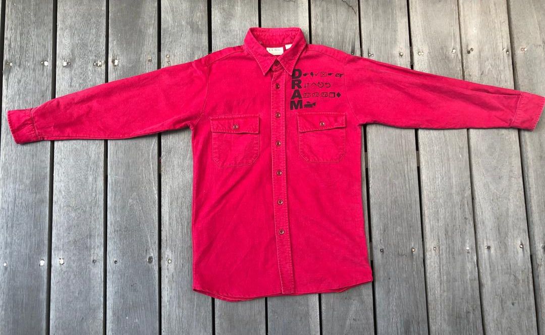 L.L. Bean Vintage LL Bean Chamois Shirt Red DRAM Graphic Workwear Size US M / EU 48-50 / 2 - 2 Thumbnail