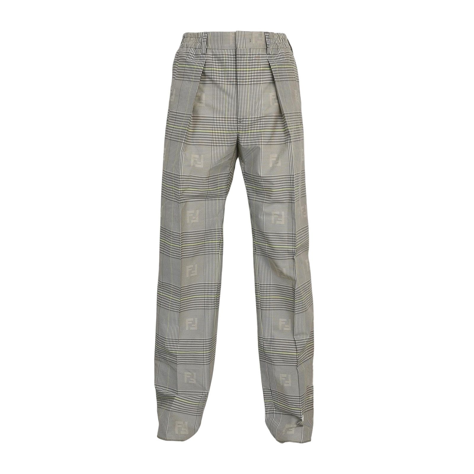 Fendi Fendi Logo Check Wool Blend Trousers Size 30 Size US 30 / EU 46 - 1 Thumbnail