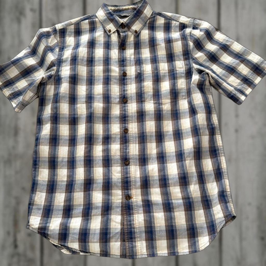 Carhartt Carhartt Shirt Mens Size Medium Blue Plaid Short Sleeve Button Down Relaxed Fit Size US M / EU 48-50 / 2 - 1 Thumbnail