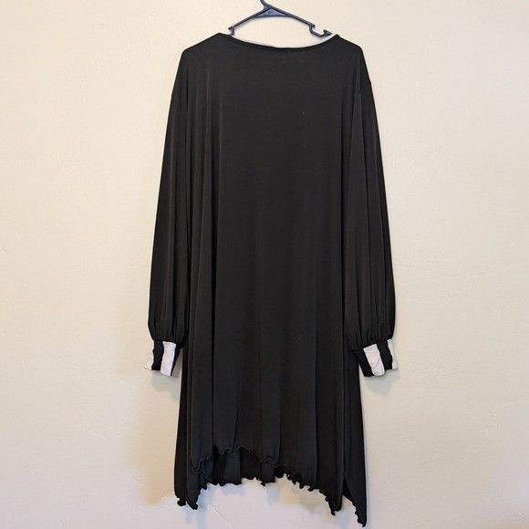 Other Vintage 2X Black Tunic Dress Lettuce Hem Artsy Goth Hallowee Size XXL / US 16-18 / IT 52-54 - 3 Thumbnail