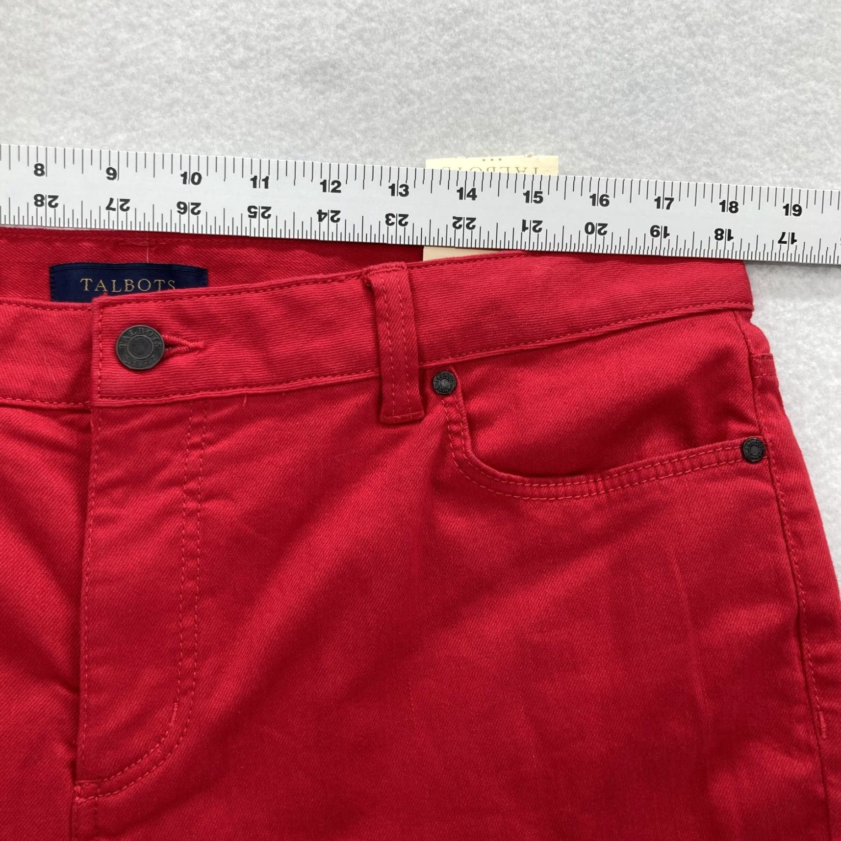 Talbots VINTAGE Talbots Heritage Jeans Womens 16 Straight Leg Crop Red NWT Stretch Denim Preppy 90s/Business Casual Mens? Size 38" / US 16 / IT 52 - 6 Thumbnail