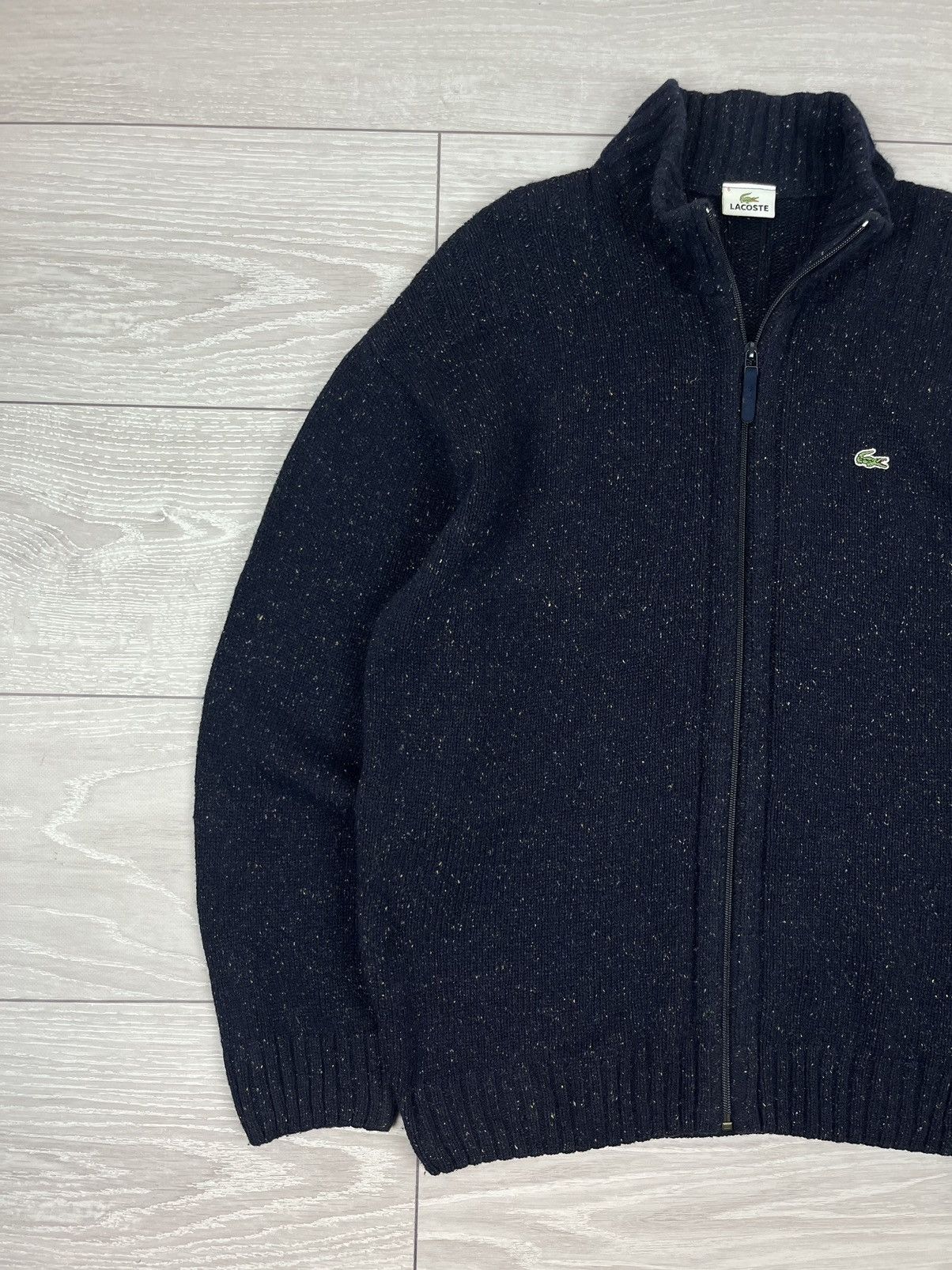 Lacoste Lacoste Vintage 90s Wool Full Zip Knit Sweater Size US XL / EU 56 / 4 - 3 Thumbnail