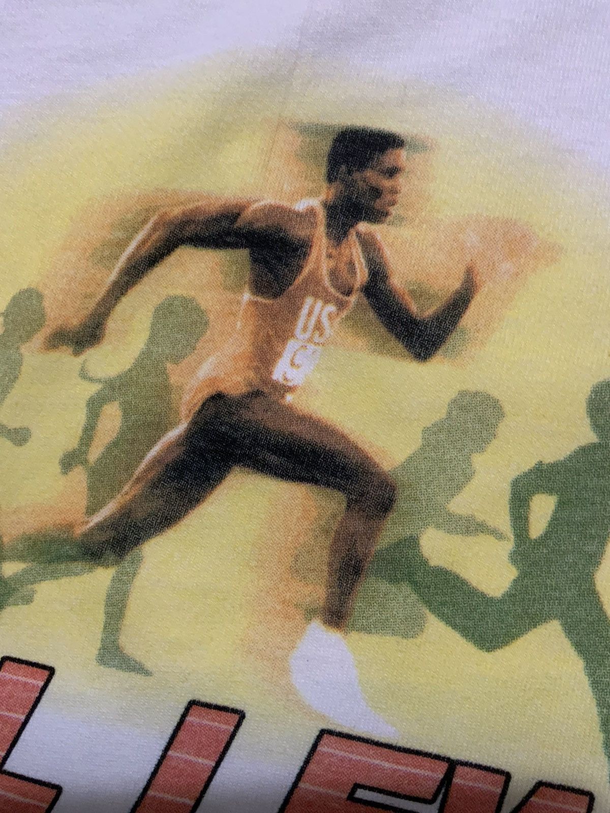 Vintage Vintage Carl Lewis International Track & Field Camp T-Shirt Size US XXL / EU 58 / 5 - 7 Thumbnail