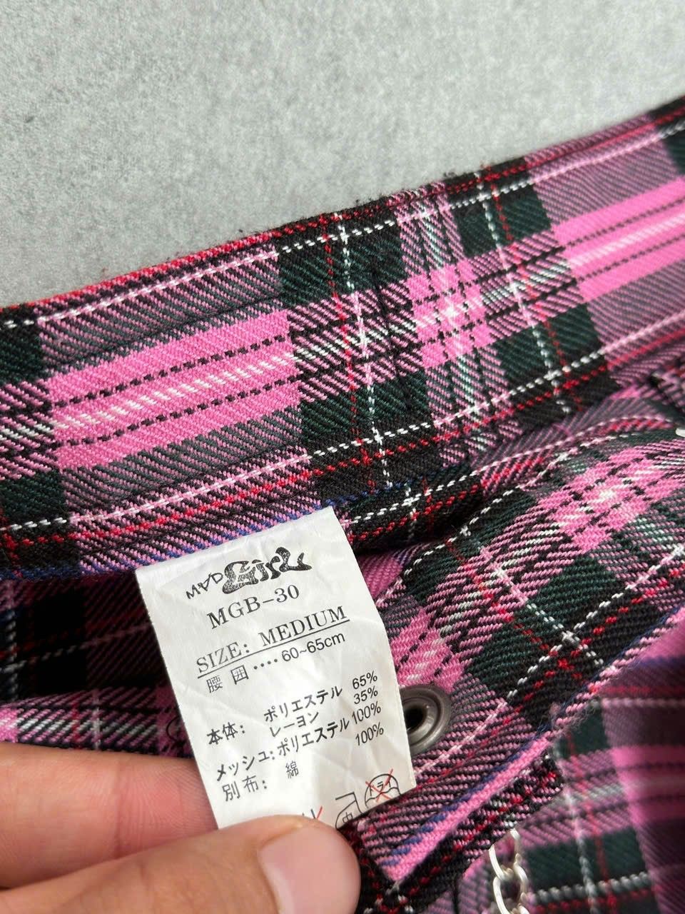 If Six Was Nine × Japanese Brand 2000s Mad Punk Plaid Patches Skirt Size 26" / US 2 / IT 38 - 8 Thumbnail