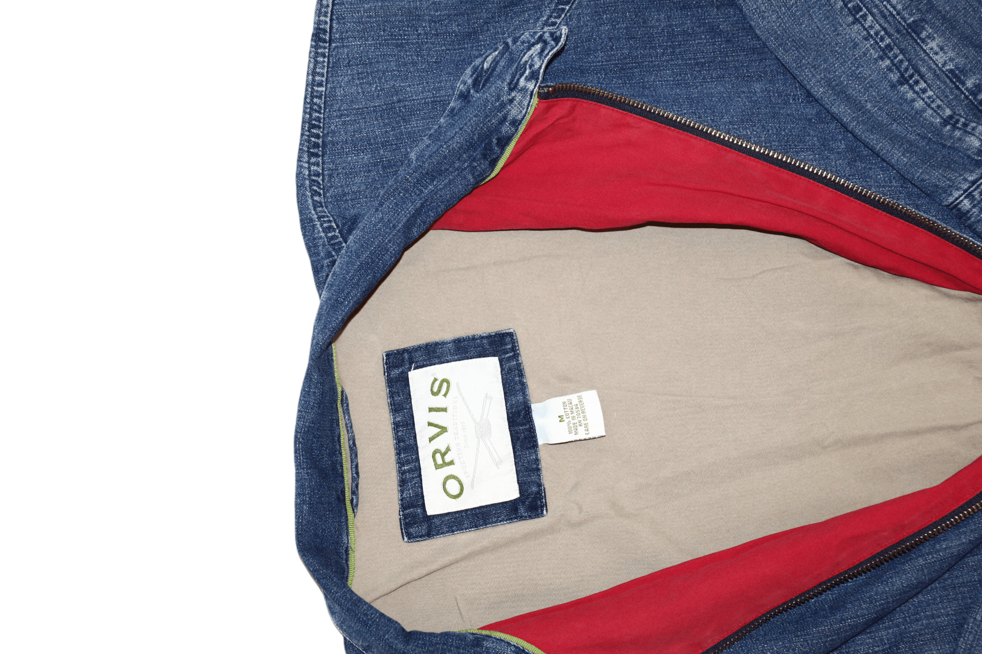 Orvis Vtg 90's ORVIS workers blue wash denim baggy bomber jacket Size US M / EU 48-50 / 2 - 8 Thumbnail