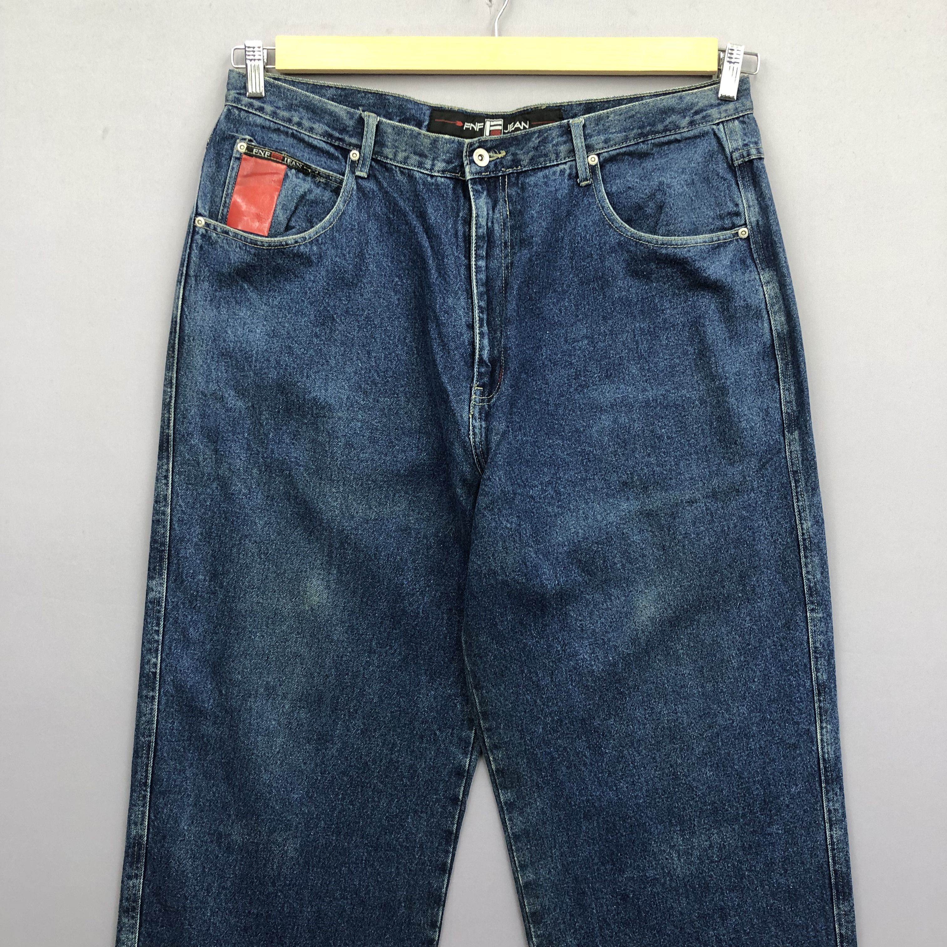 Japanese Brand Crazy Vintage Y2K/2000s FNF Jeans Baggy Faded Skater Denim Size US 38 / EU 54 - 3 Thumbnail