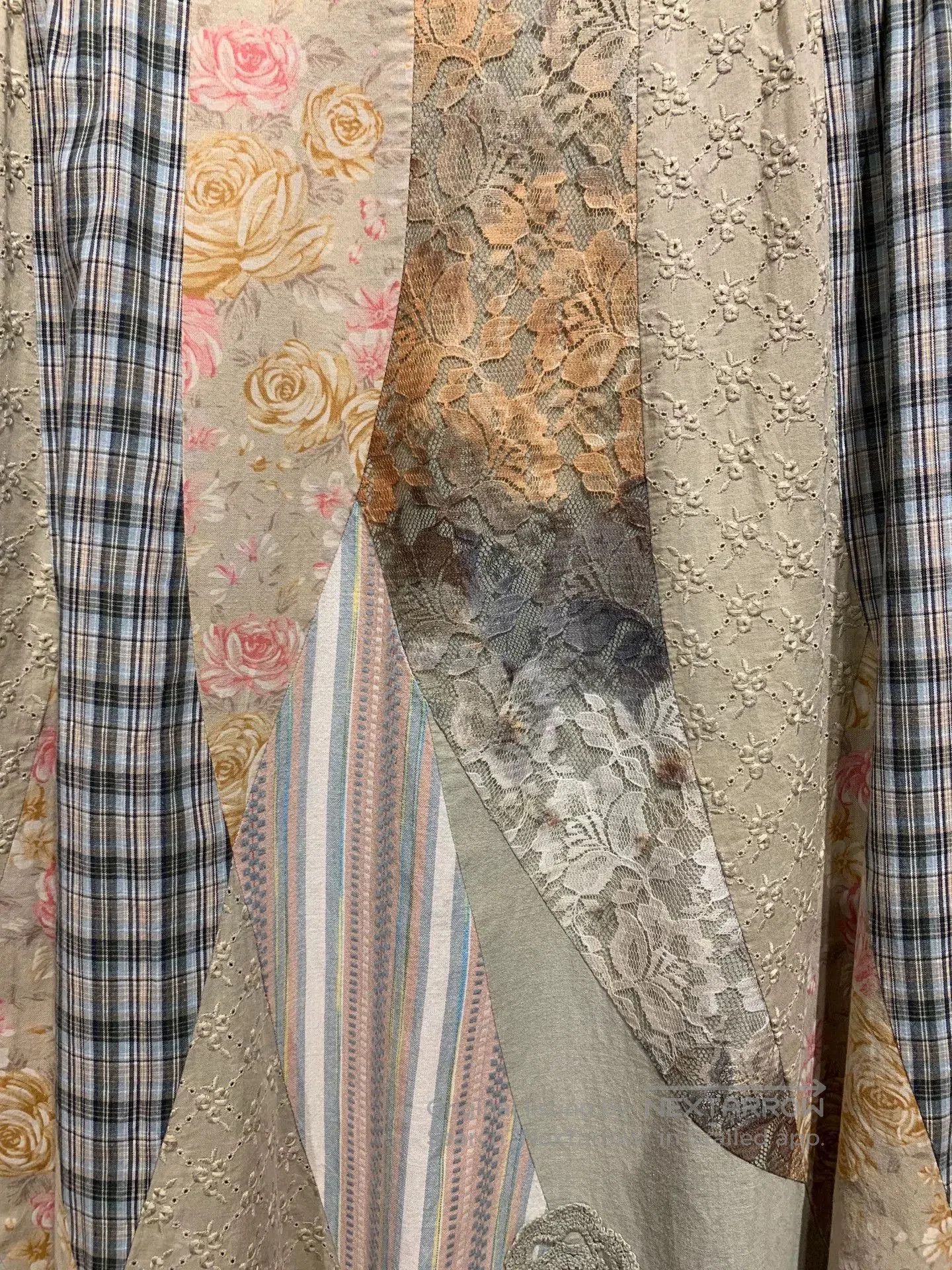 Mademoiselle Non Non Embroidered Patchwork Lace Skirt. Size 31" - 5 Thumbnail