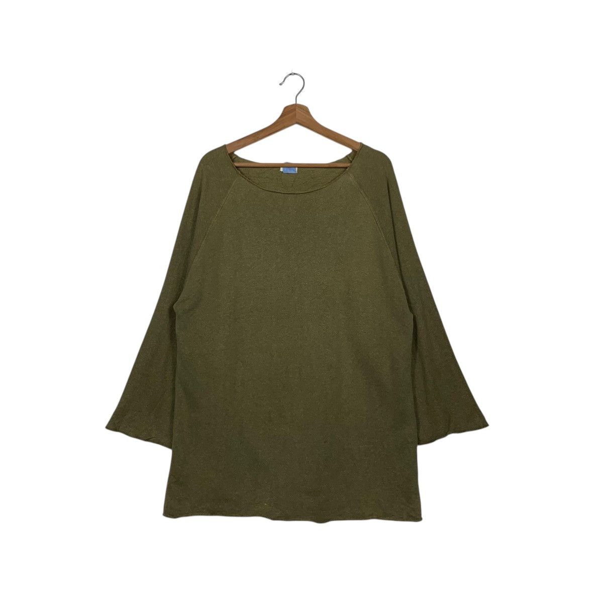 BEAMS Made in Usa Hemp Cotton Olive Green Sweater #1780-C79