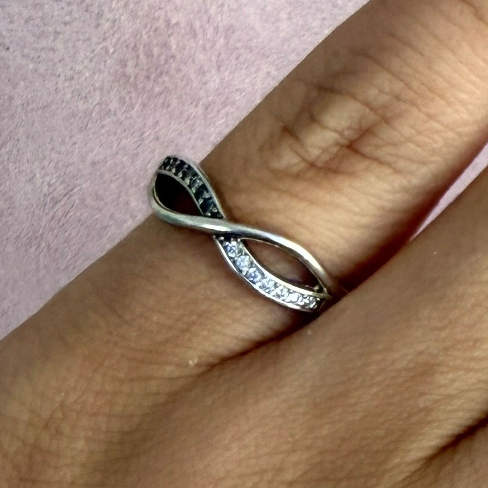 Sterling Silver sterling silver cz infinity ring size 4.75 Size ONE SIZE - 1 Thumbnail