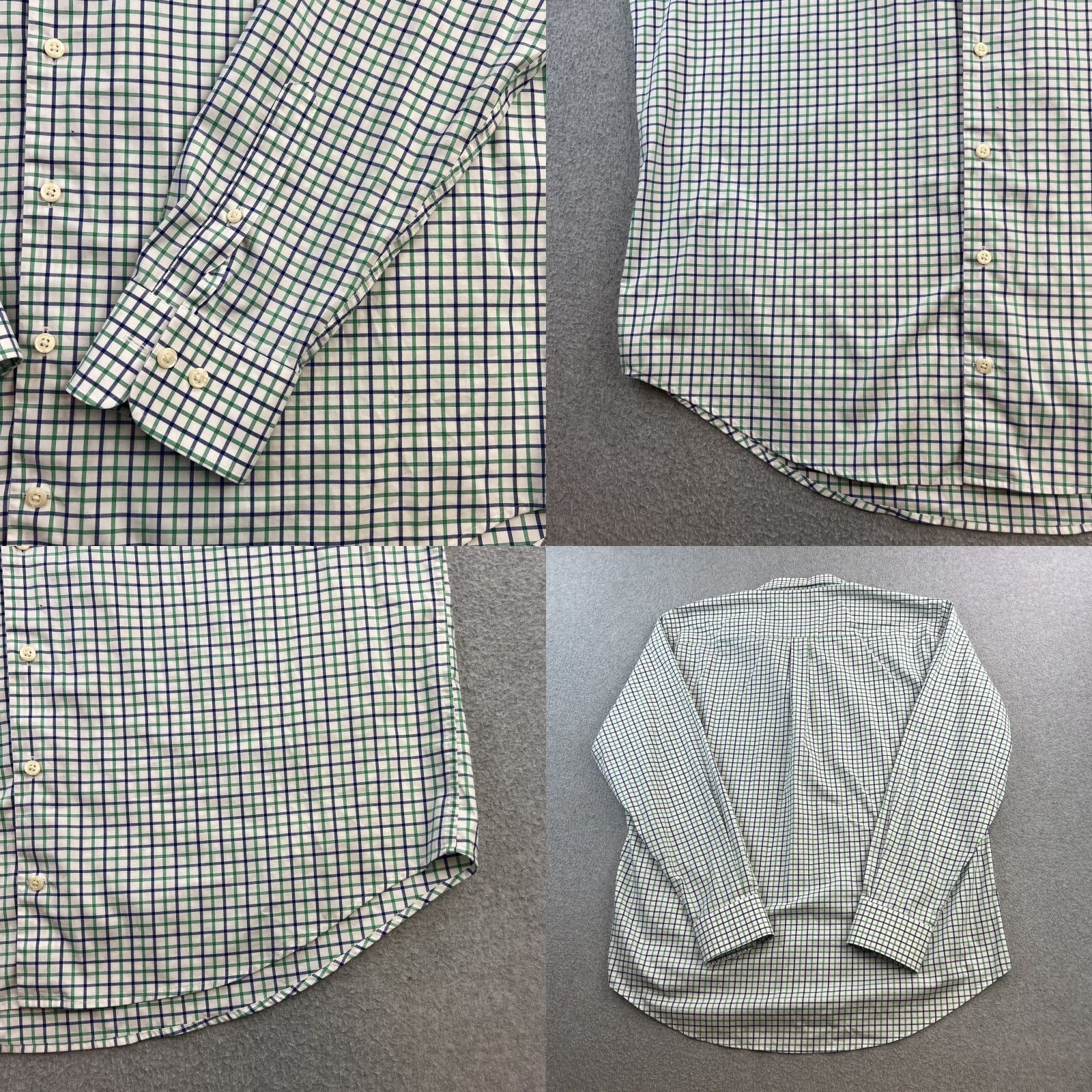 Peter Millar Peter Millar Shirt Mens Large Green Blue Check Button Down Dress Classic Preppy Shirt Size 42R - 8 Thumbnail