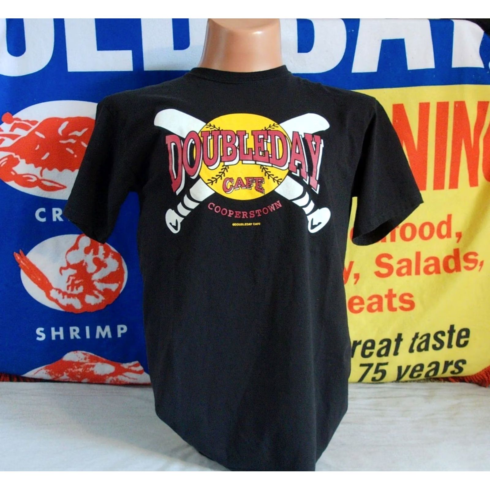 Gildan VTG Gildan T-Shirt Cooperstown DoubleDay Cafe Beer Baseball VTG Mens L Black Shirt Baseball Fans Mens Size US L / EU 52-54 / 3 - 2 Thumbnail
