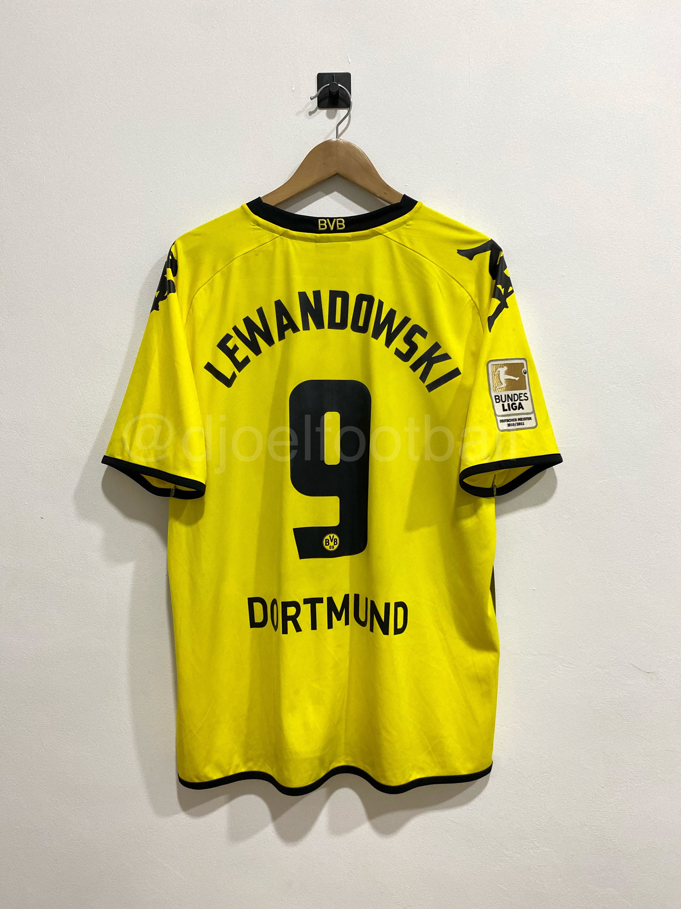 Kappa Borussia Dortmund 2011 Home Player Issue LEWANDOWSKI #9 Rare Size US XL / EU 56 / 4 - 7 Thumbnail