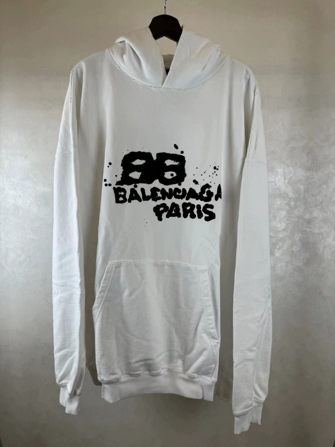 Balenciaga Balenciaga White Graffiti Inkjet Hoodie Size US M / EU 48-50 / 2 - 1 Thumbnail