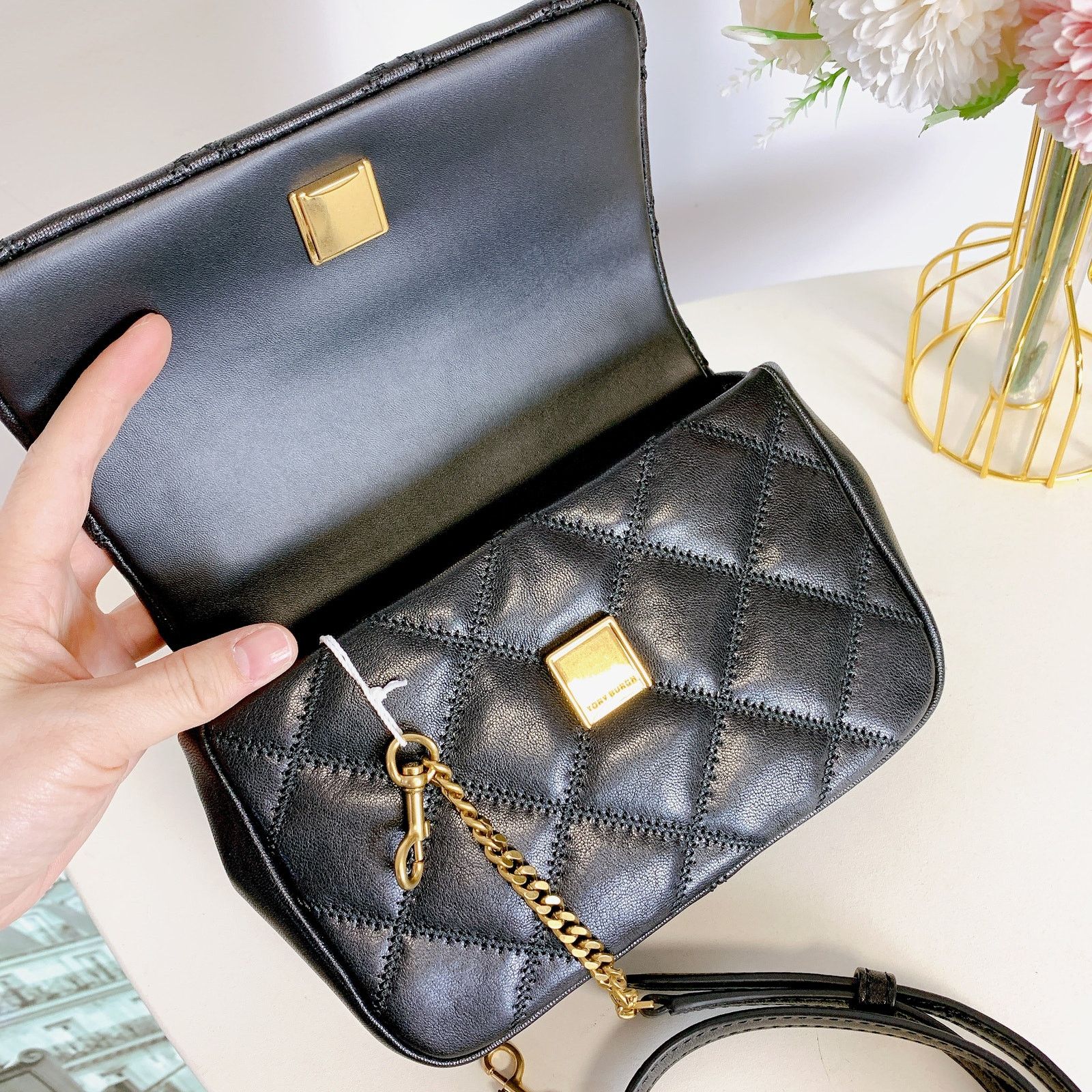 Tory Burch Tory Burch 153399 Willa Mini Top Handle Bag Black Size ONE SIZE - 6 Thumbnail