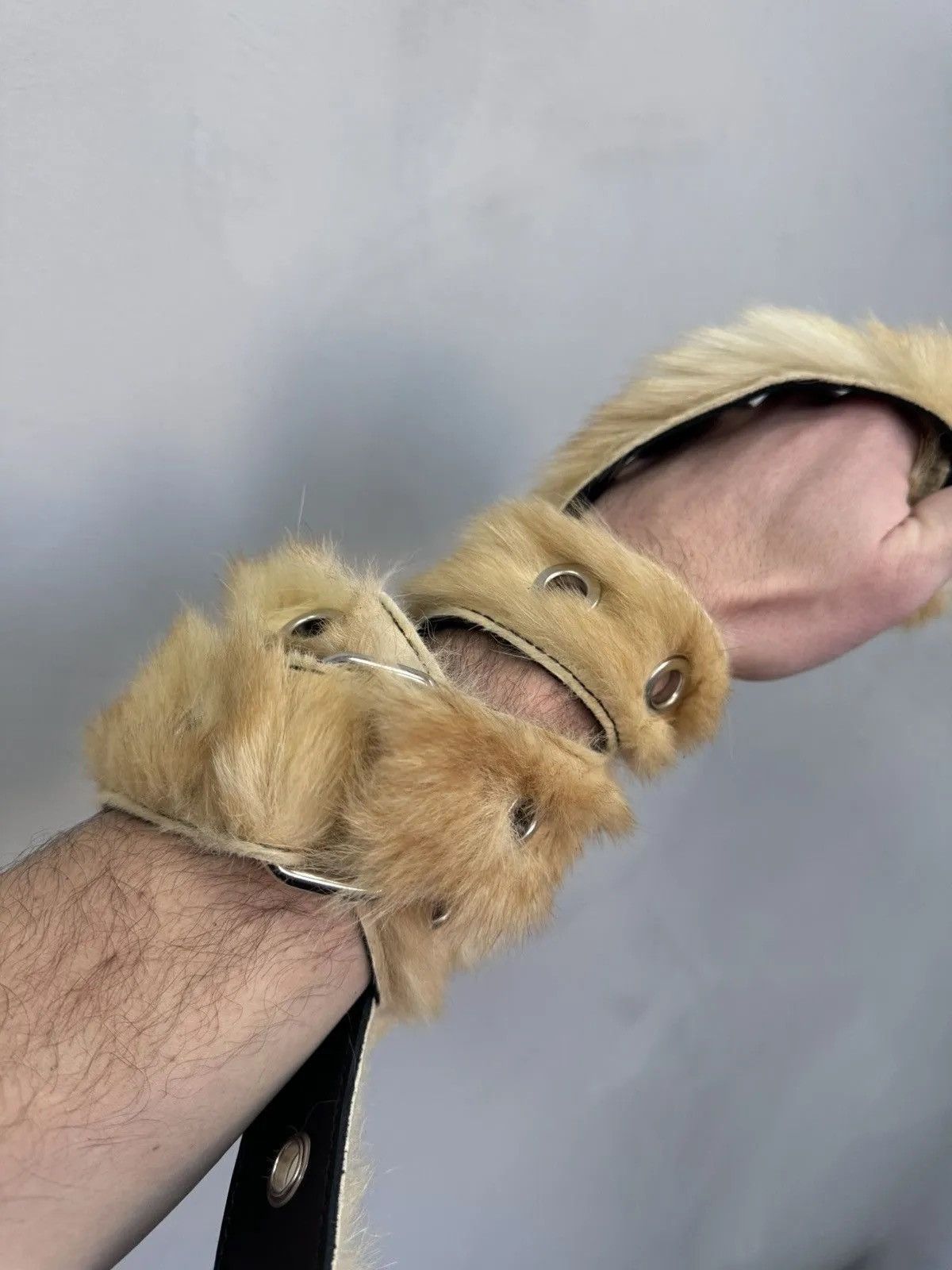 If Six Was Nine Vintage fur fuzzy Rare leather punk opium belt Japanese Size ONE SIZE - 10 Thumbnail