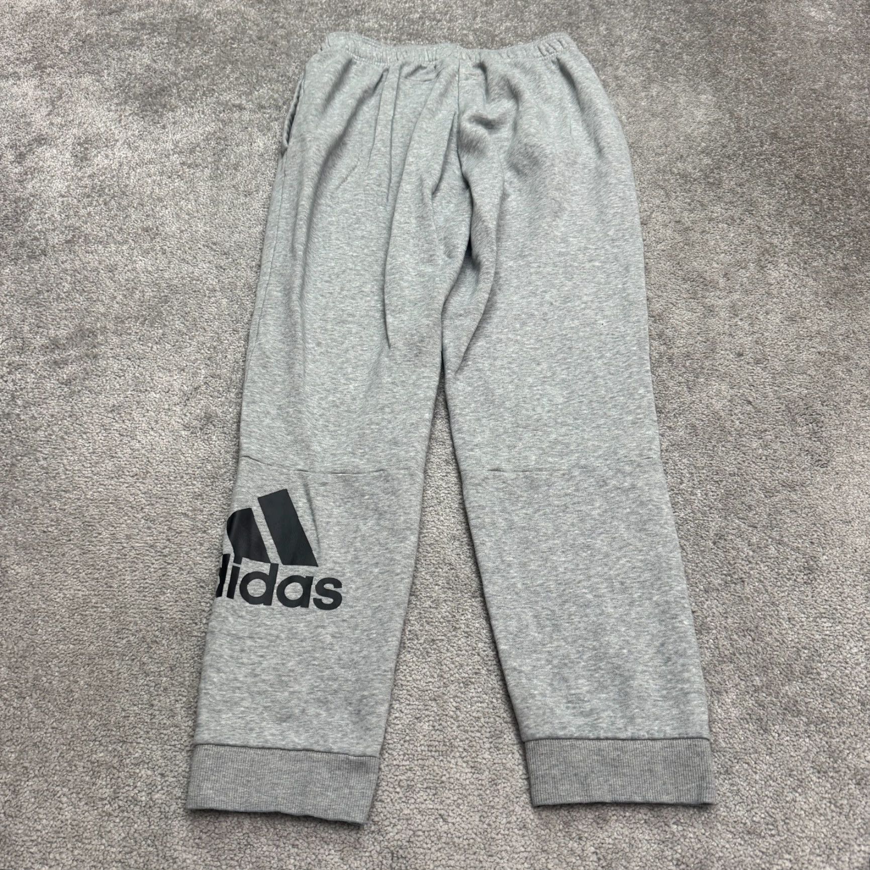 Adidas Adidas Graphic Jogger Sweatpants Mens Medium Gray Elastic Waist Athletic Activewear Casual Travel Shirt Size US 31 - 2 Thumbnail