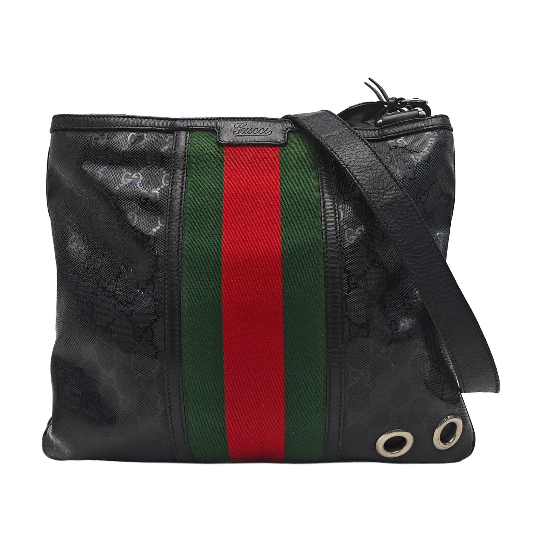 Gucci Gucci GG Coated Canvas Web Stripe Crossbody Bag Size ONE SIZE - 1 Thumbnail
