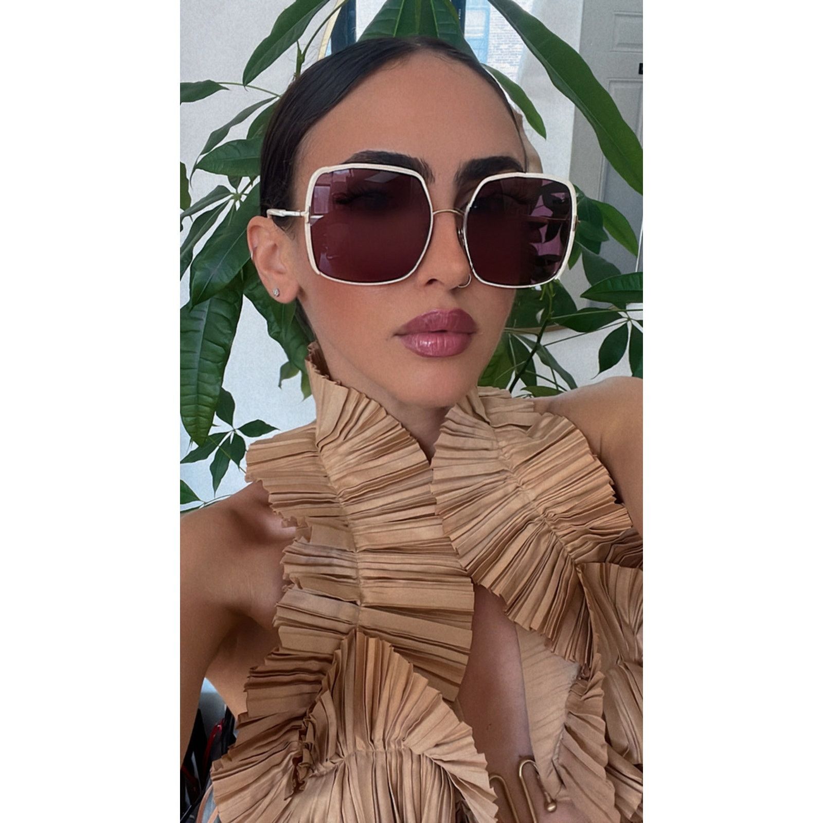 Tom Ford NEW Tom Ford Raphaela FT1006 Sunglasses in Ivory Size ONE SIZE - 2 Thumbnail