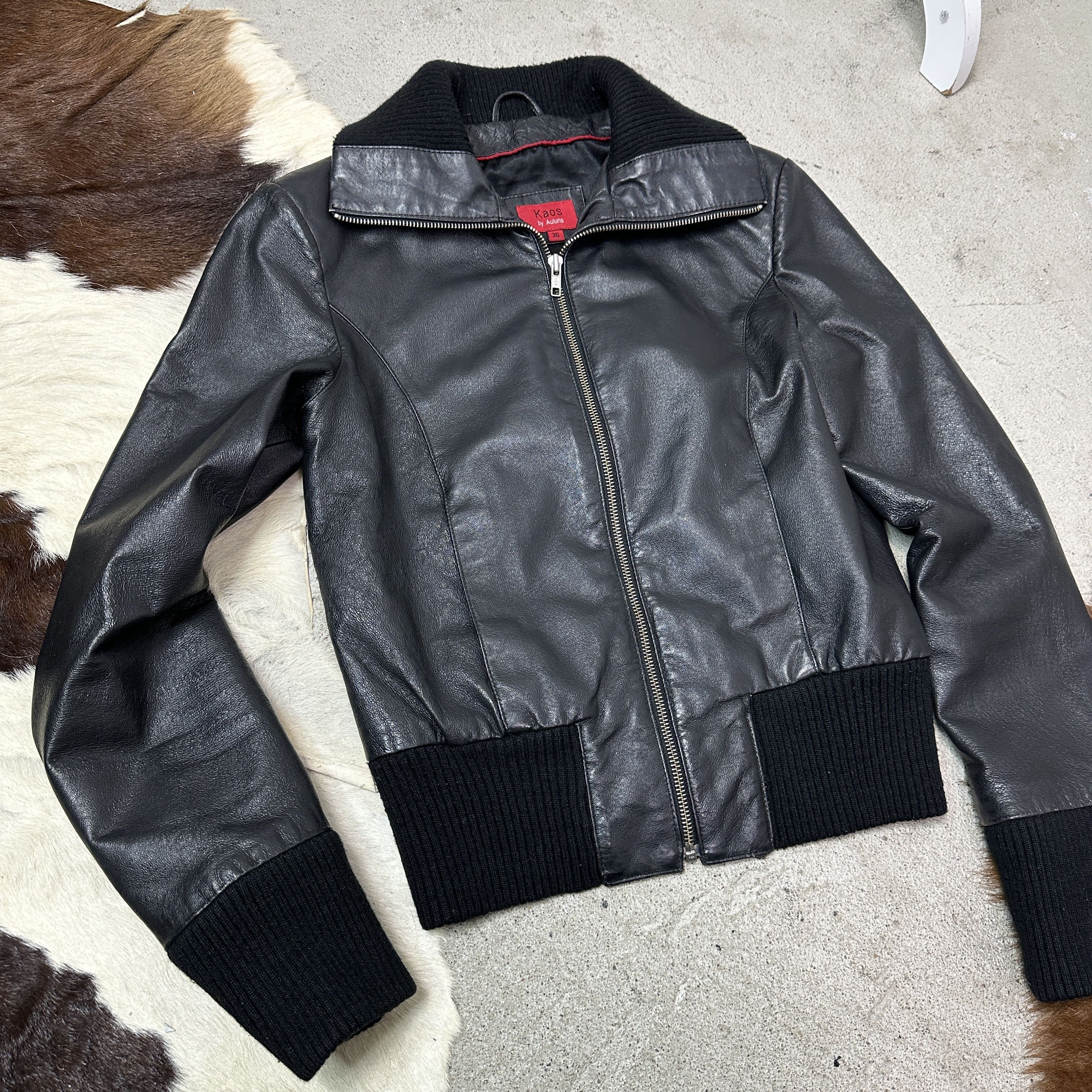 Vintage Vintage Leather Moto Racing Biker Grunge Fitted Jacket Y2K Size US S / EU 44-46 / 1 - 3 Thumbnail