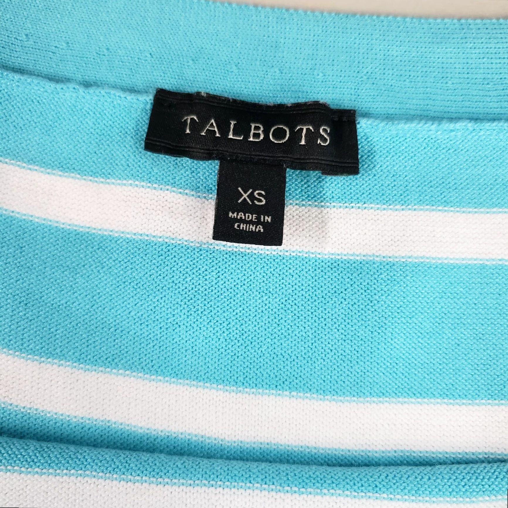 Talbots Talbots Womens Knit Top XS Blue White Stripe Short Sleeve Cotton Blend Blouse Womens XS Blue Stripe Shirt Size XS / US 0-2 / IT 36-38 - 6 Thumbnail